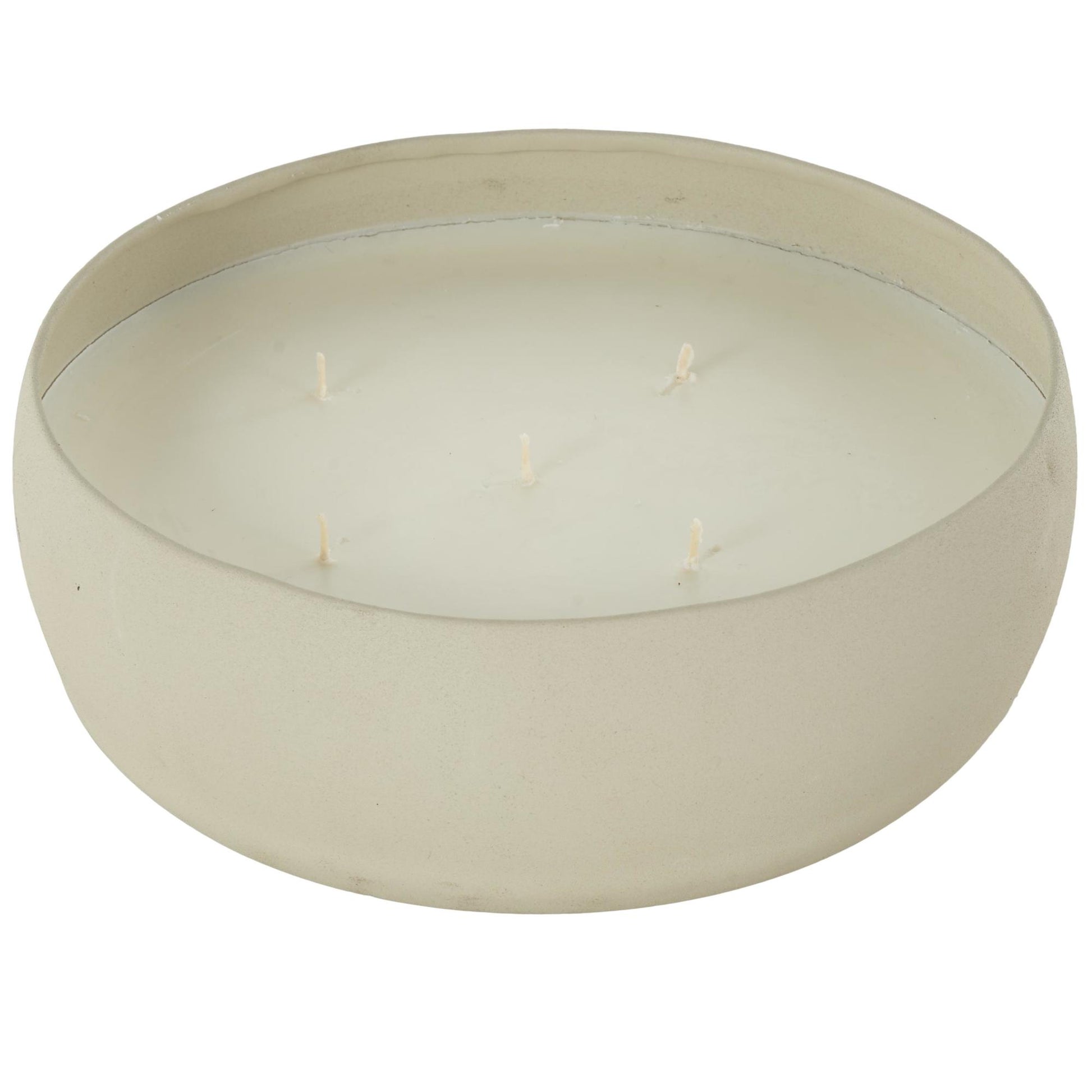 Metal Eucalyptus Spa Scented Textured 63oz 5 Wick Decorative Candle with White Wax 9" x 9" x 3"