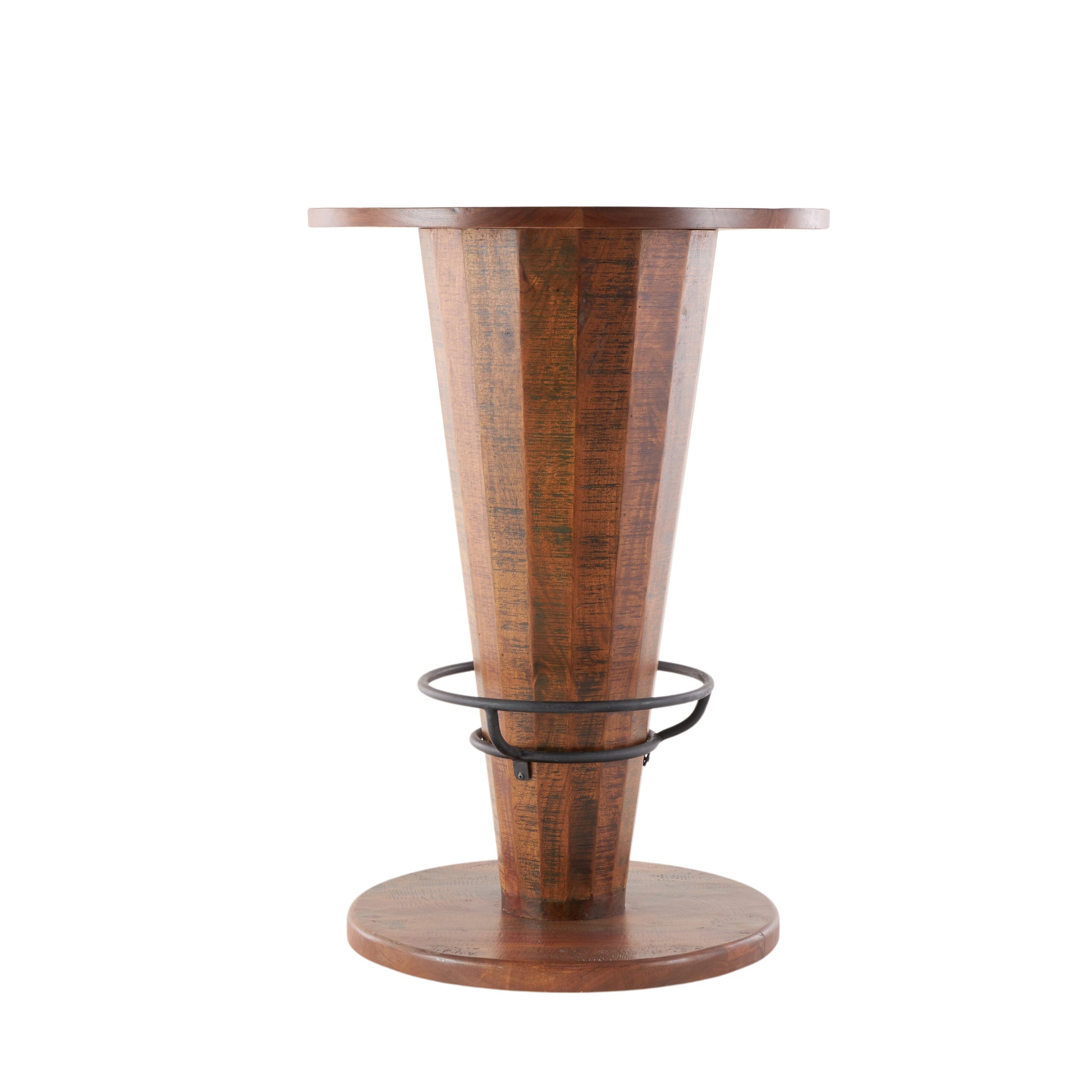 Brown Wood Bar Height Kitchen Dining Table with Foot Rest