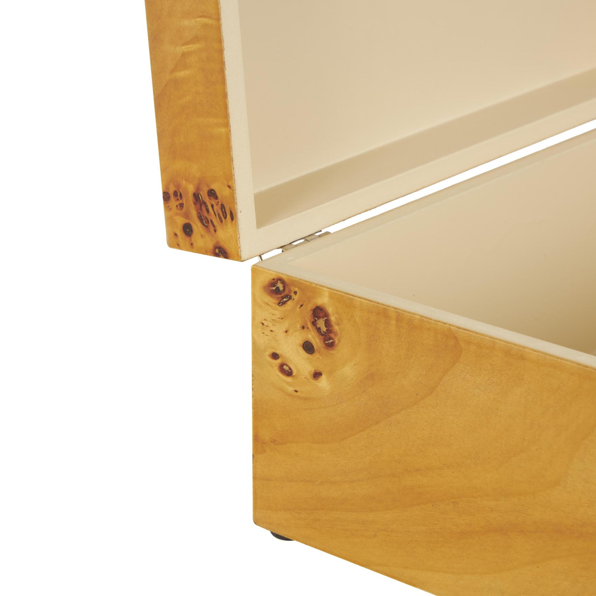 Set of 2 Brown Wood Storage Decorative Box with Natural Wood Grains and Silver Latches