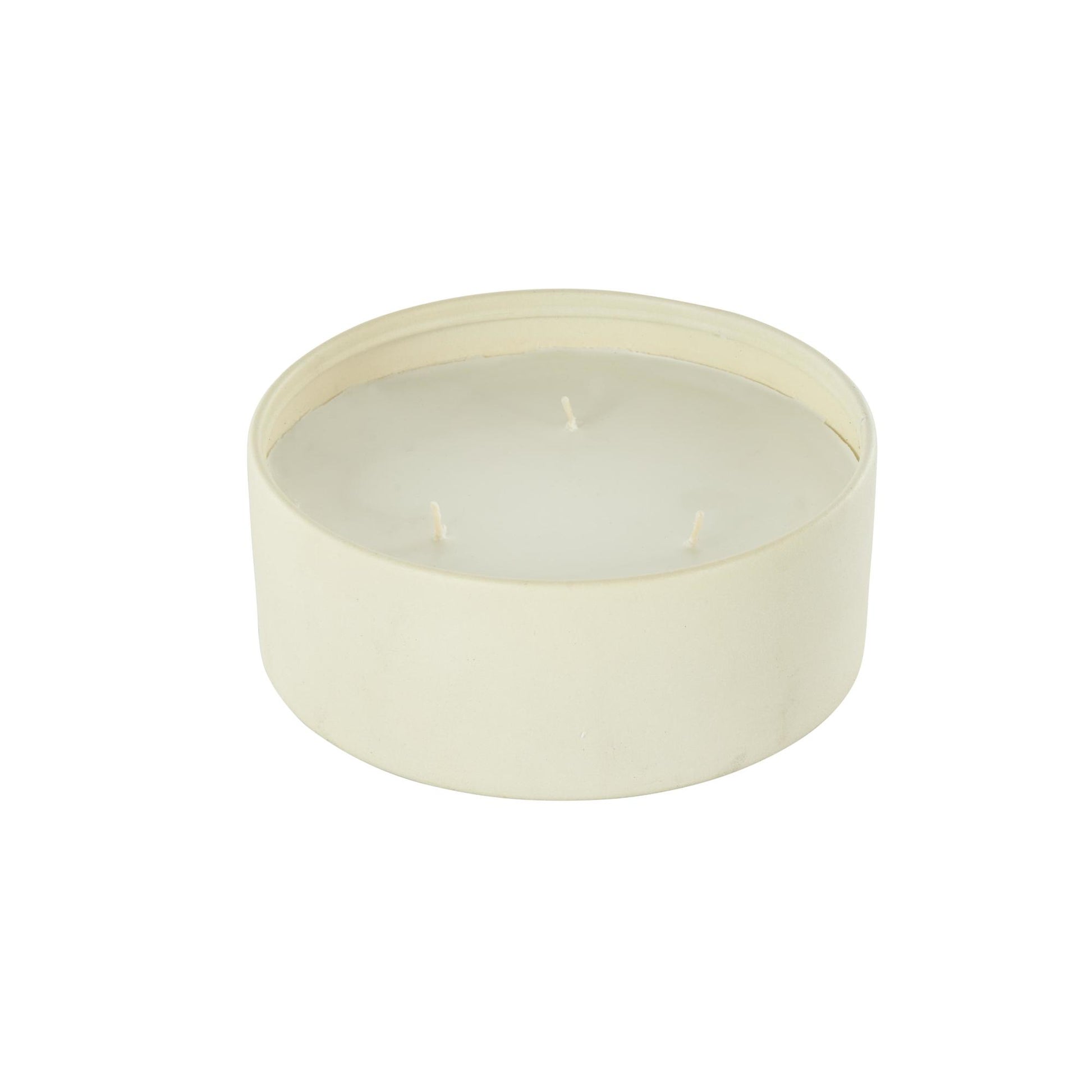 Metal Tangerine Splash Scented Textured 22oz 3 Wick Decorative Candle with White Wax