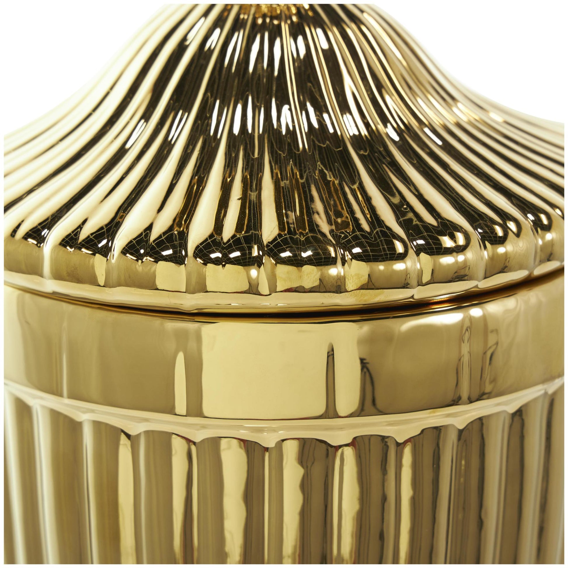 Ceramic Tall Fluted Urn Living Room Decorative Jars with Grooves and Lid