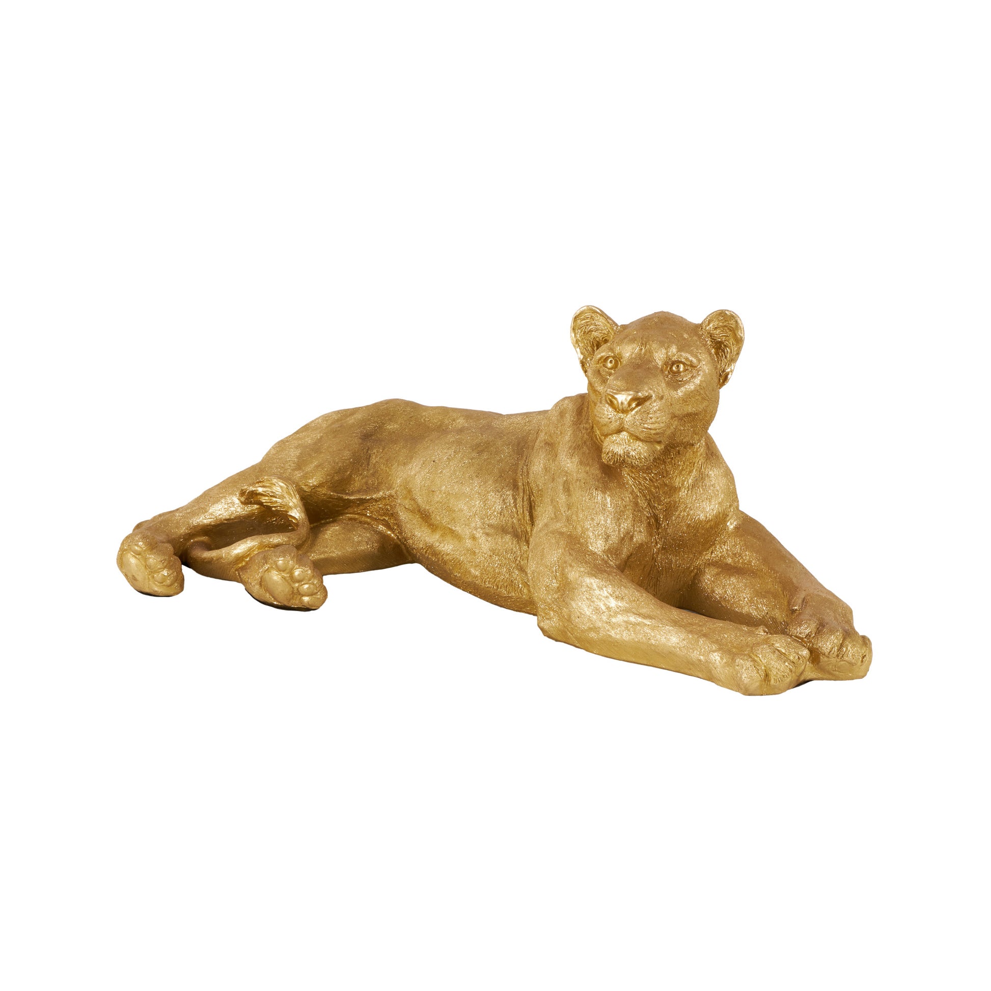 Tiger Gold Resin Laying Decorative Sculpture