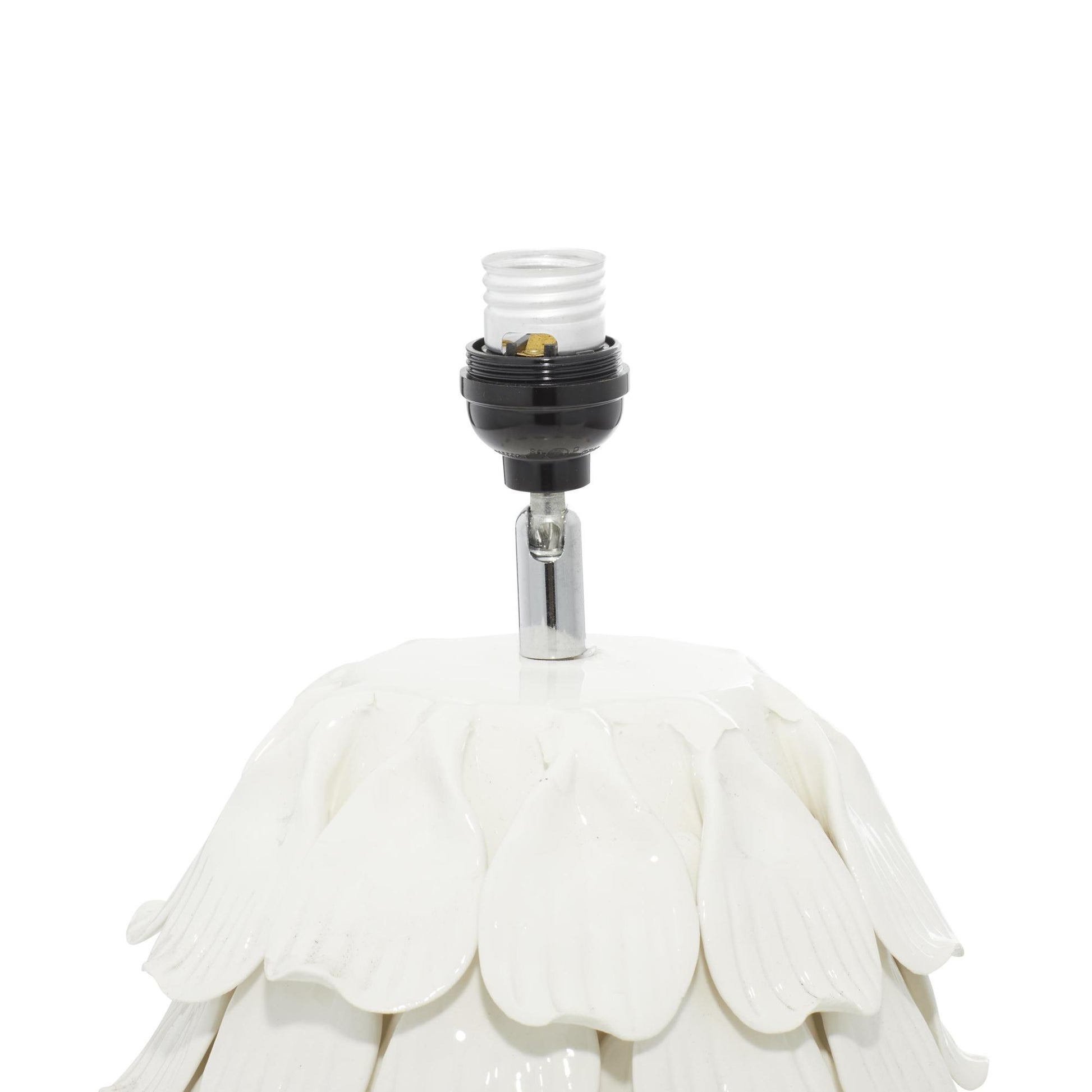 Floral White Ceramic Layered Petal Room Table Lamp