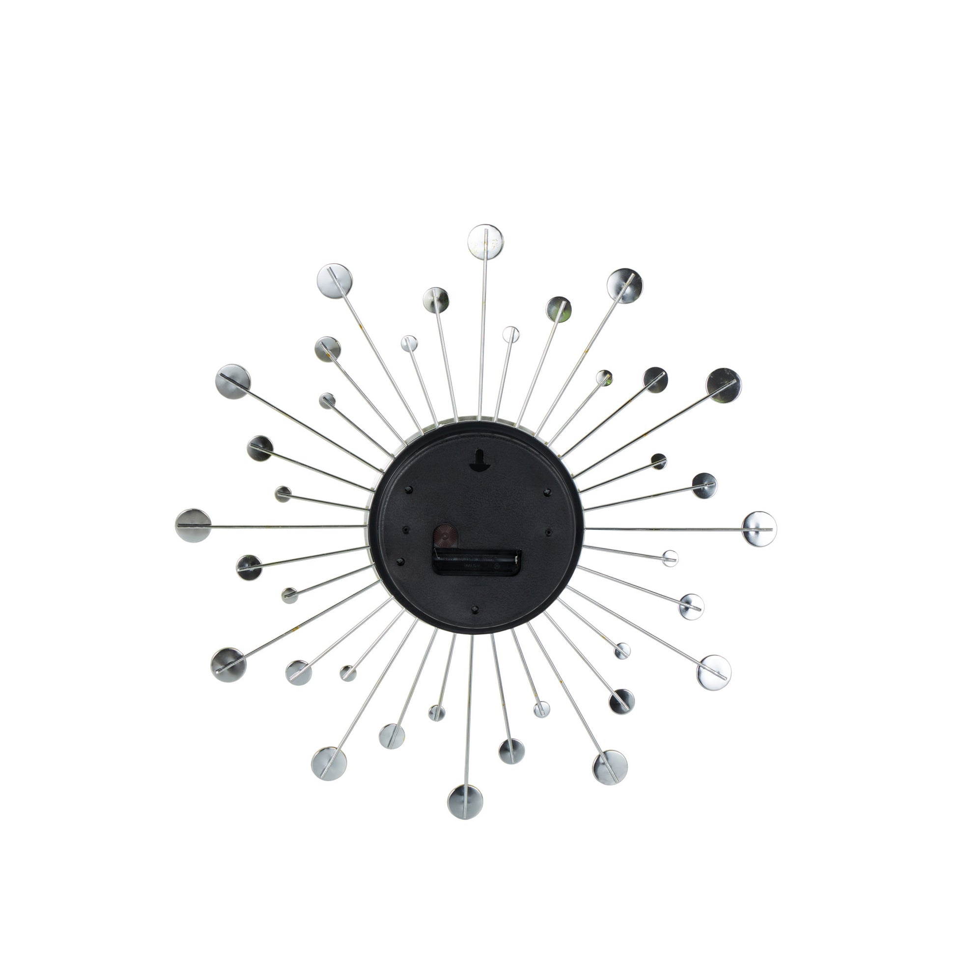 Starburst Metal Decorative Wall Clock with Crystal Accents 14" x 1" x 14"