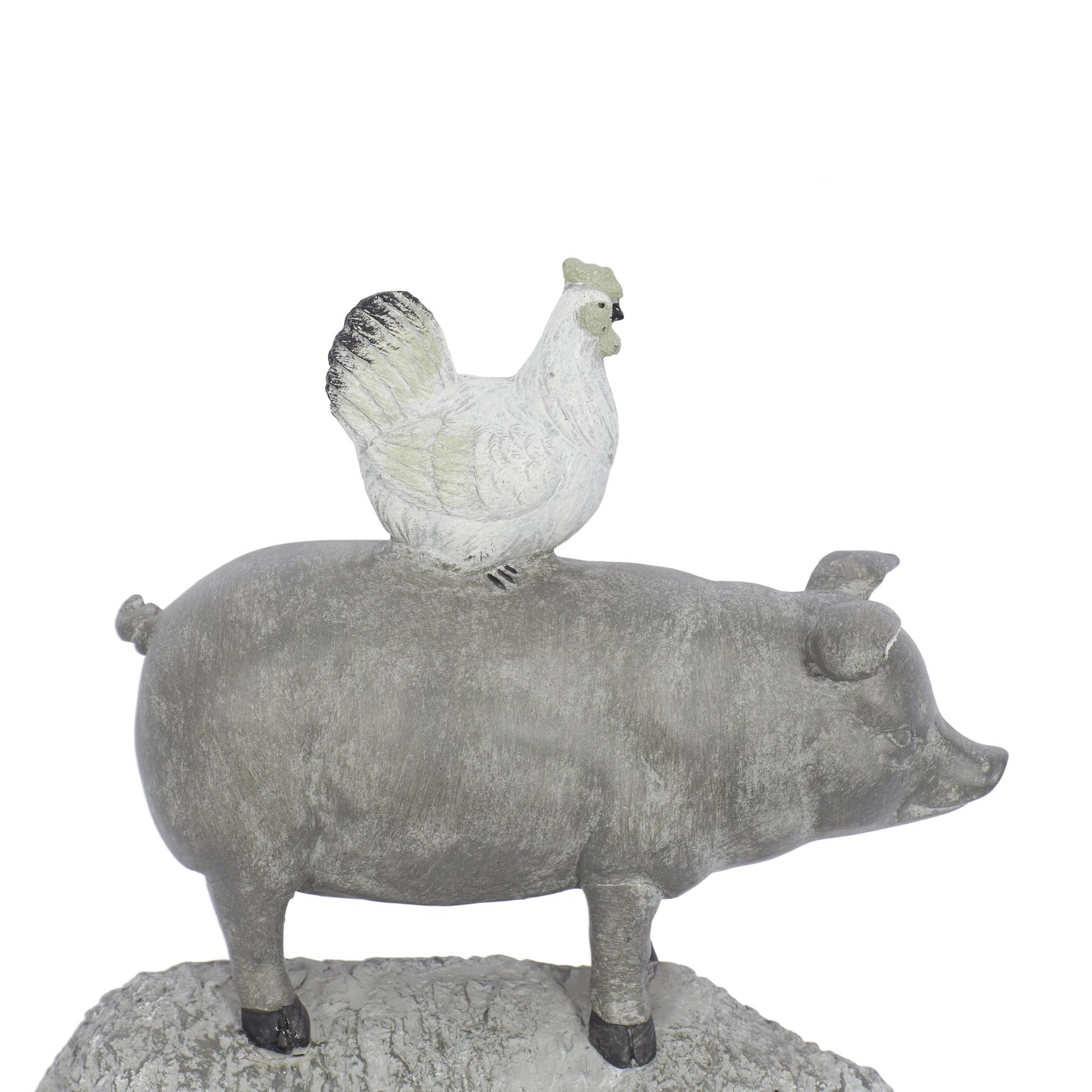 Farm Animals Gray Polyresin Stacked Decorative Sculpture