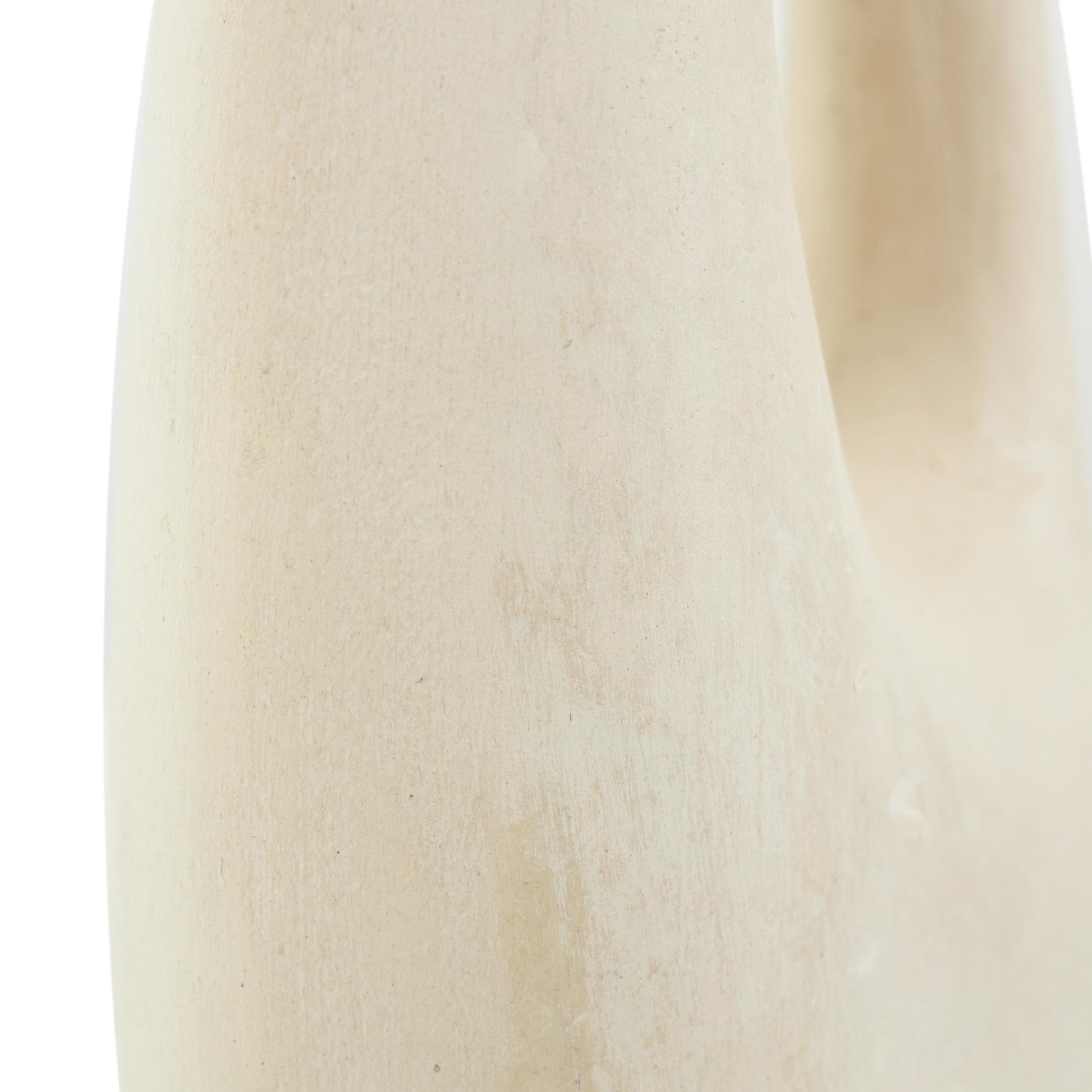 Abstract Beige Paper Mache Curved Decorative Vase with Handle