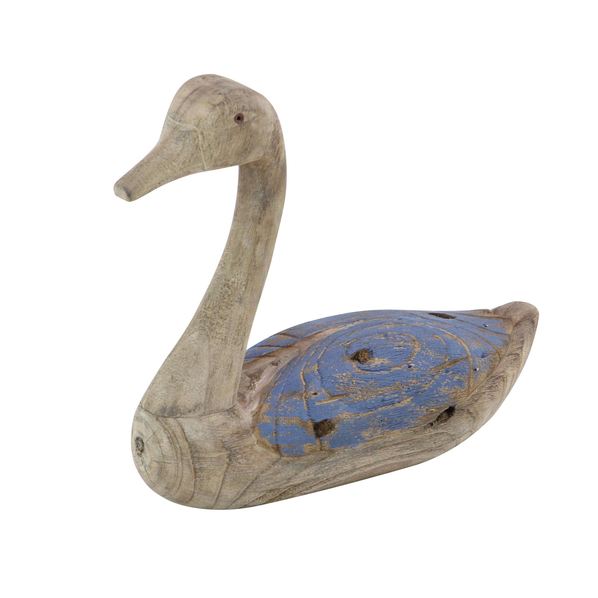 Set of 2 Duck Wood Decorative Garden Sculpture