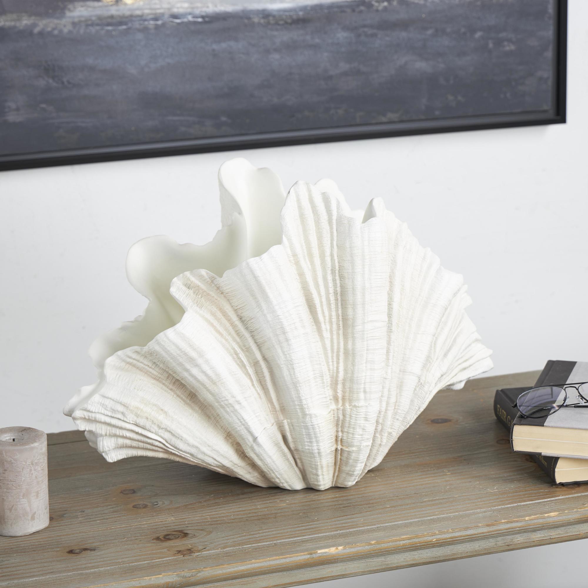 Shell Cream Resin Textured Decorative Sculpture