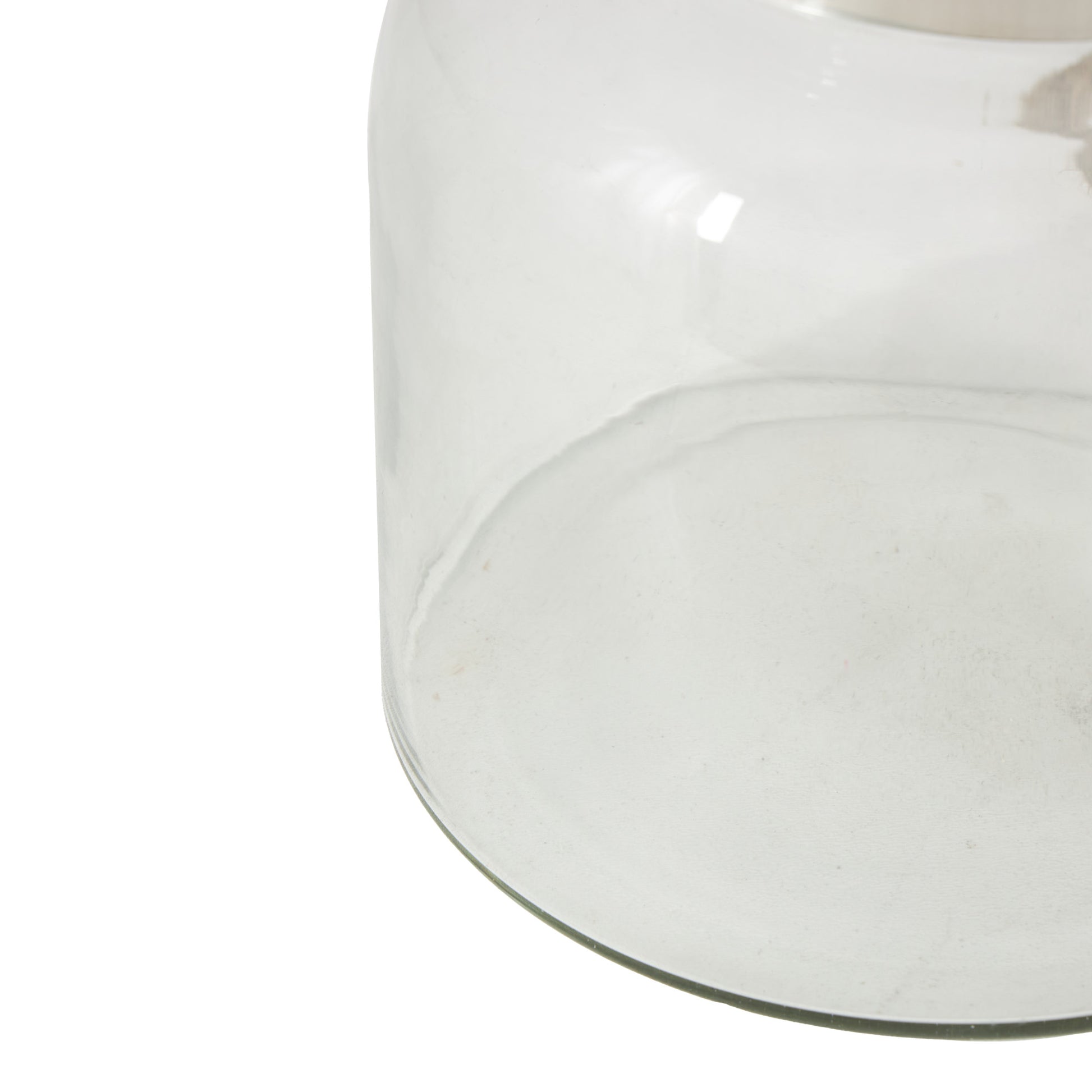 Clear Glass Handmade Decorative Indoor Outdoor Candle Lantern with Rope Handle