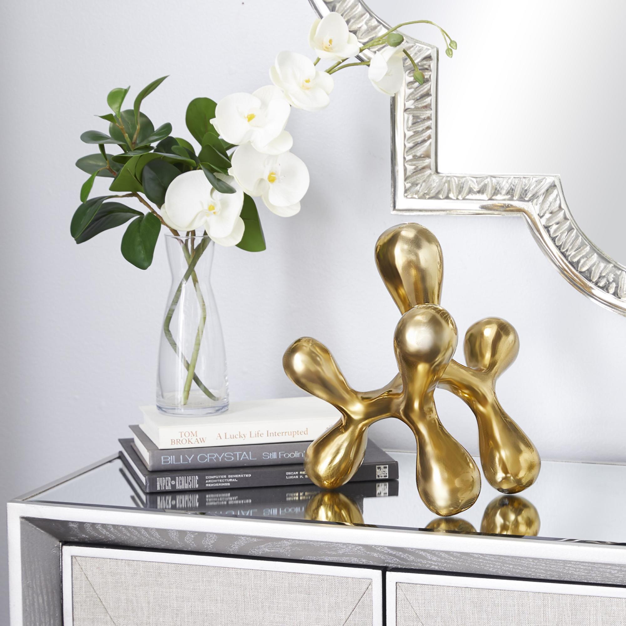 CosmoLiving by Cosmopolitan Abstract Gold Aluminum Metal Decorative Sculpture