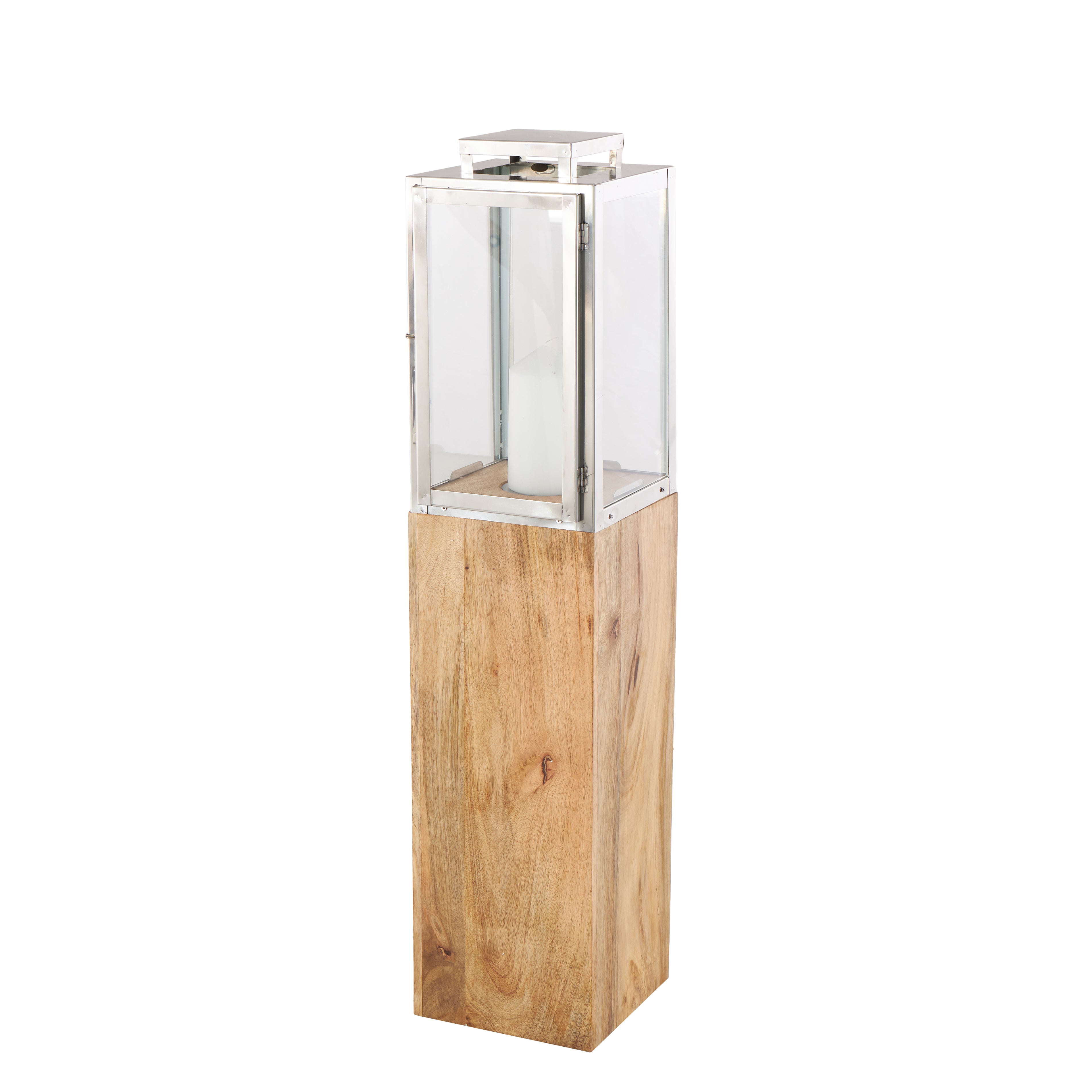 Brown Mango Wood Handmade Decorative Indoor Outdoor Candle Lantern