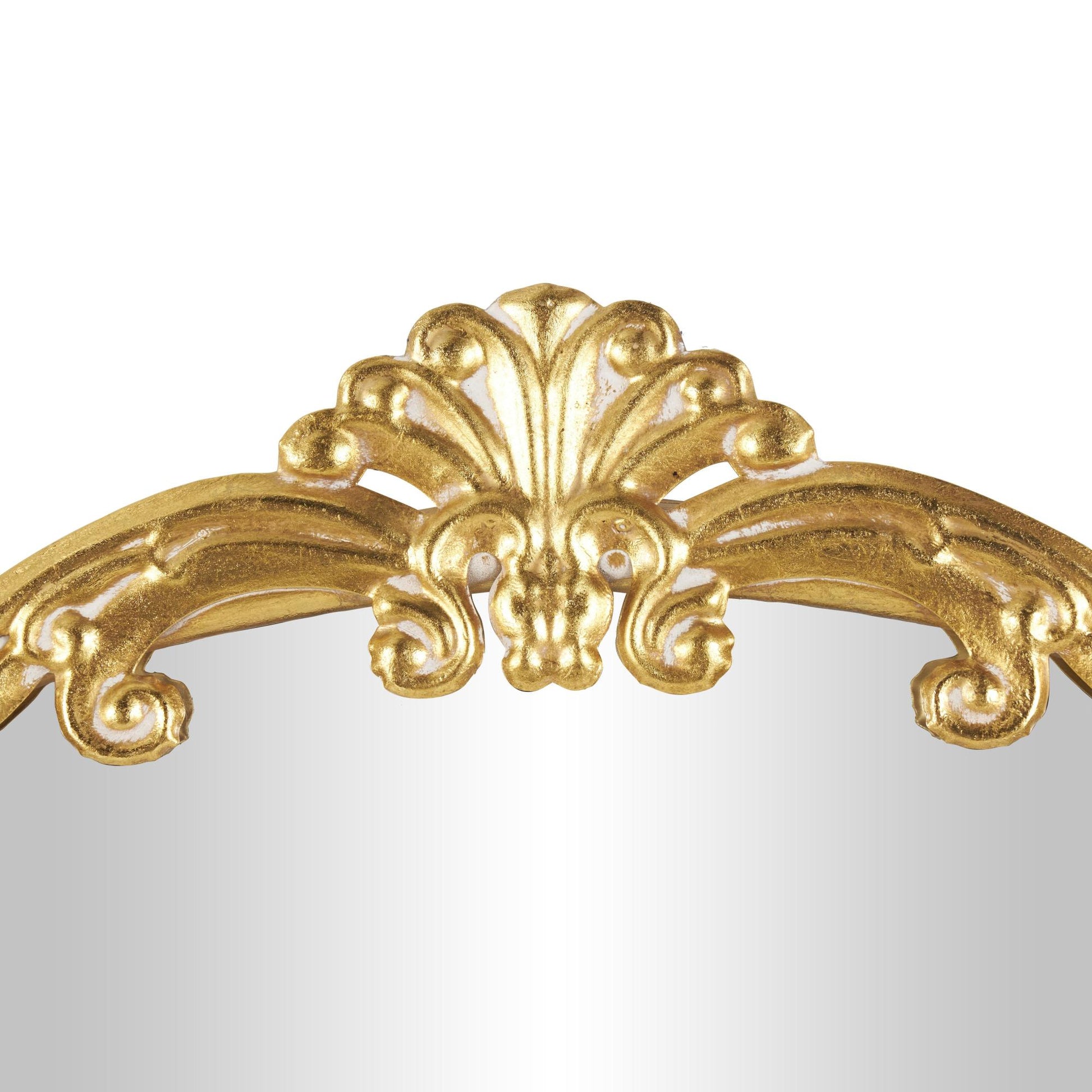 Scroll Gold Metal Tall Ornate Arched Baroque Room Floor Mirror