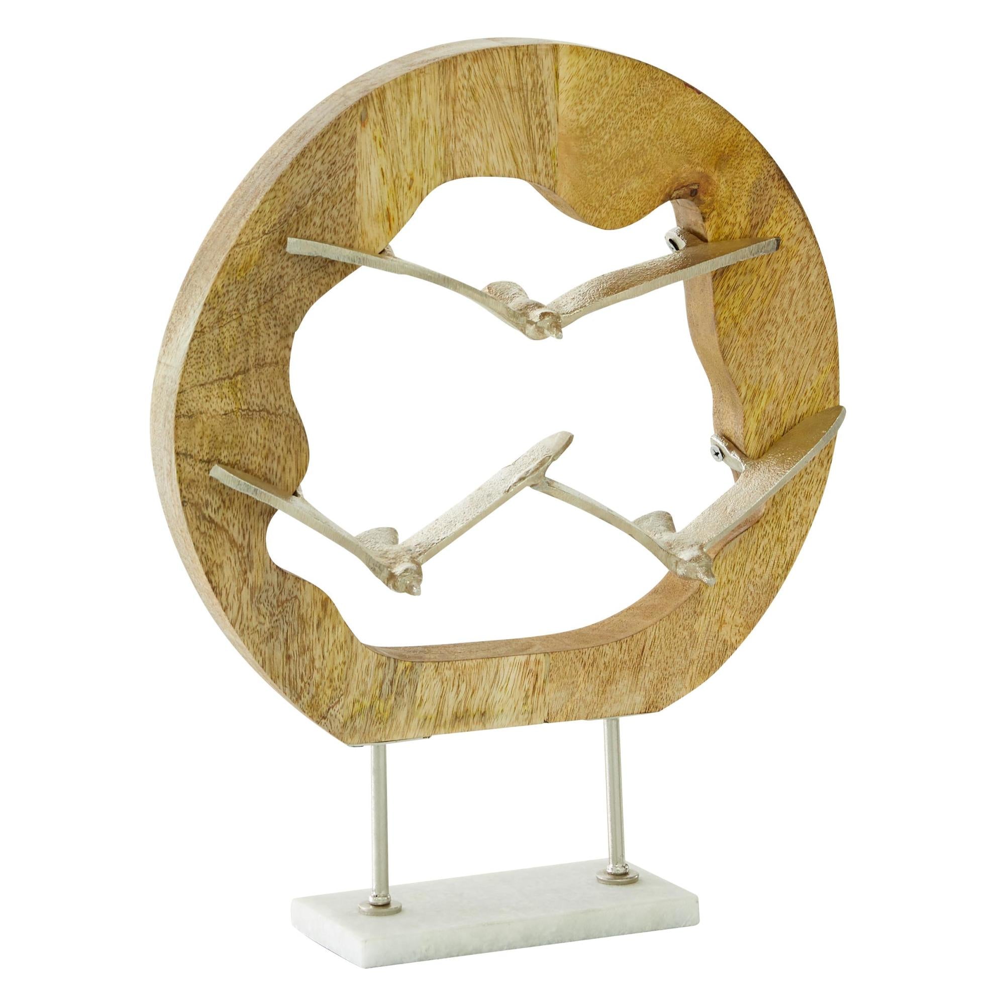 Bird Brown Aluminum Metal Decorative Sculpture