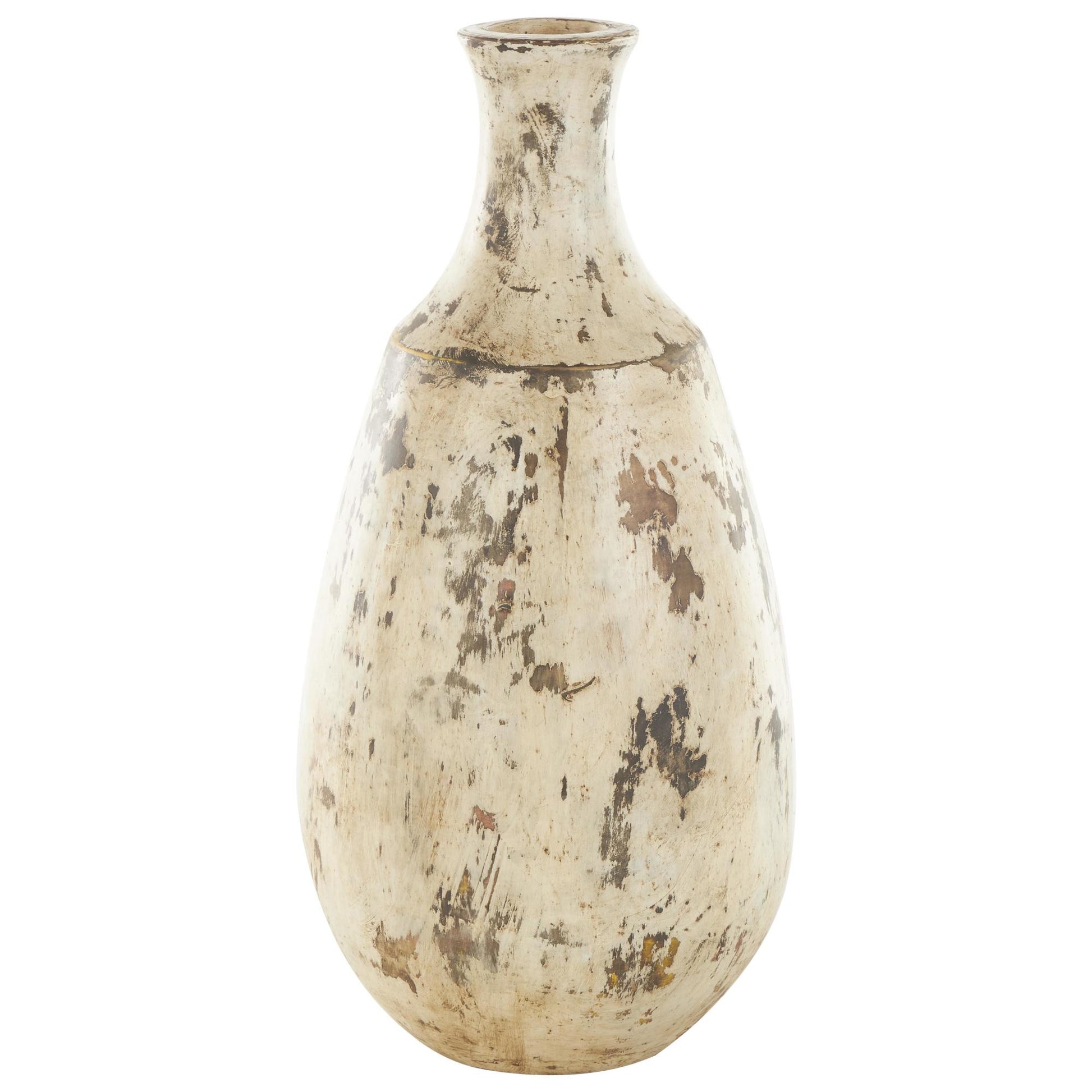 Brown Ceramic Antique Style Distressed Decorative Vase