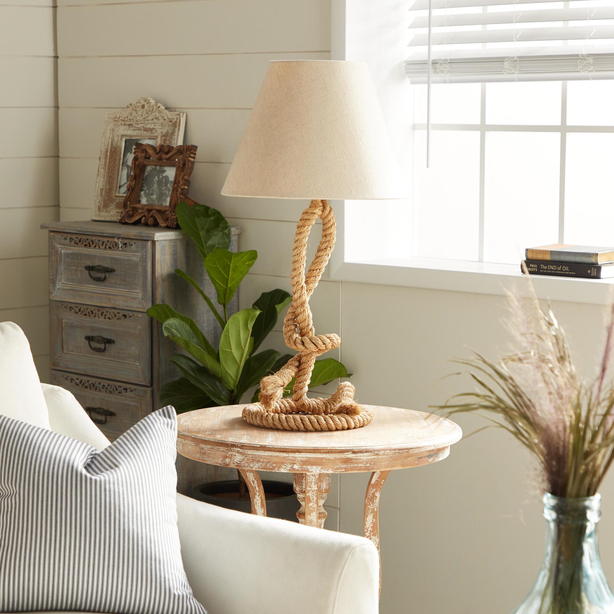Knot Brown Jute Rope Twisted Rope Room Table Lamp