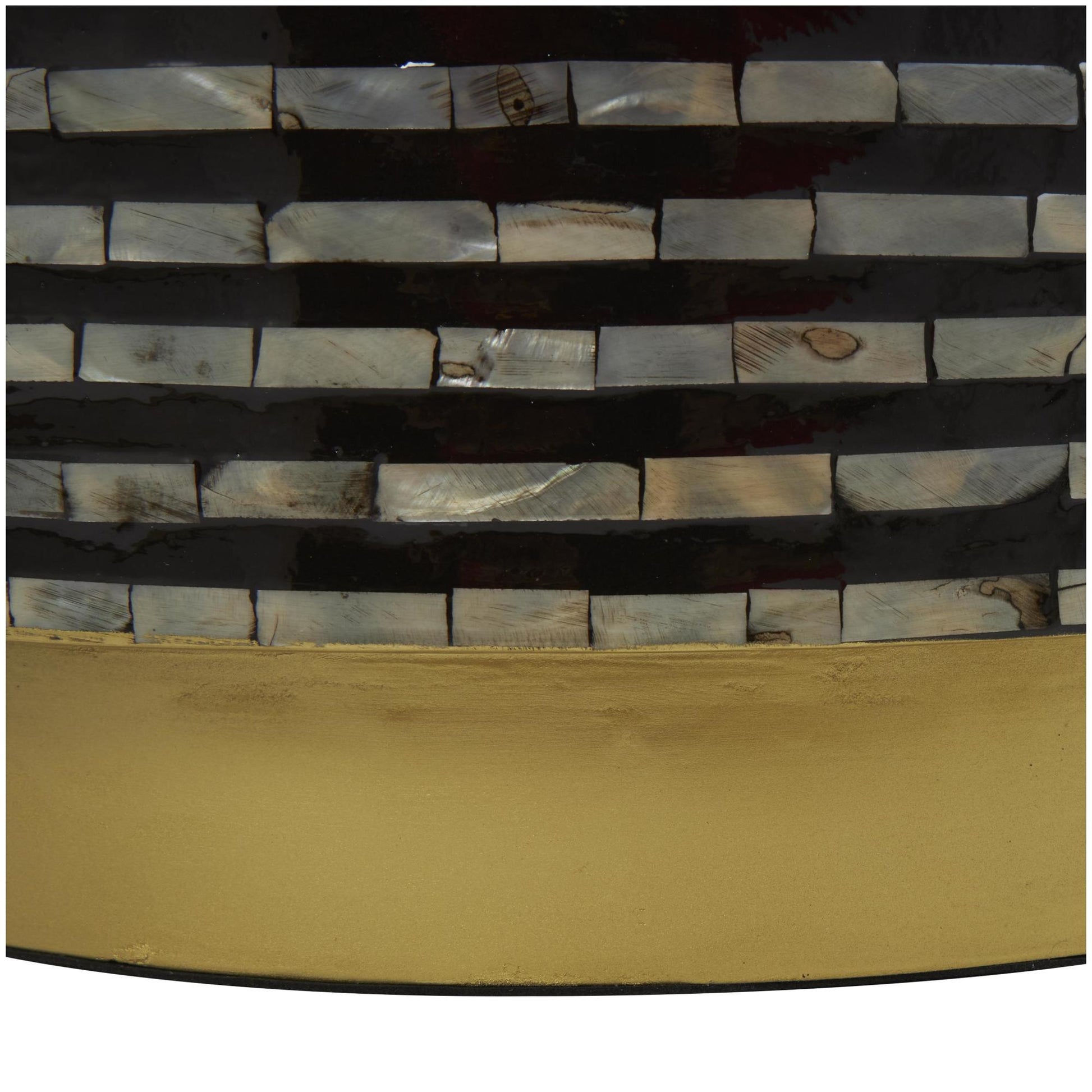 Geometric Mother of Pearl Shell Side End Accent Table with Gold Base