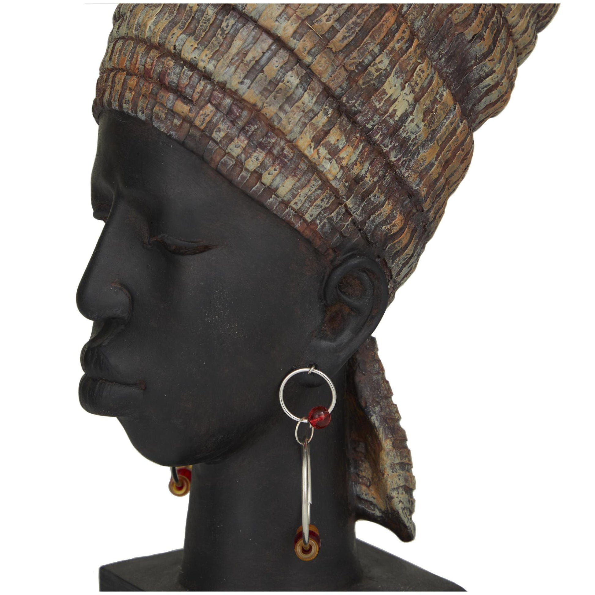 Set of 2 Woman Black Polyresin African Decorative Sculpture