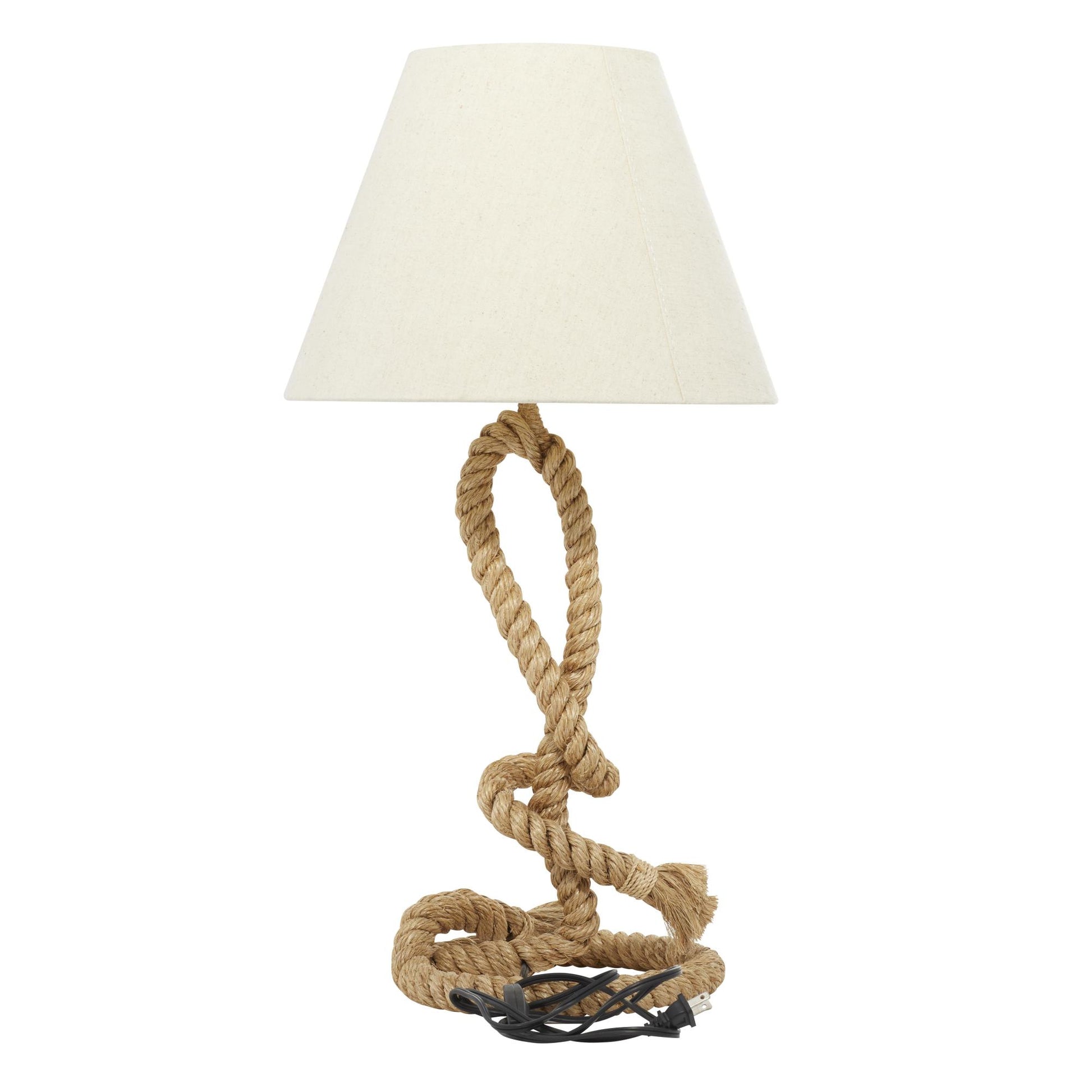 Knot Brown Jute Rope Twisted Rope Room Table Lamp