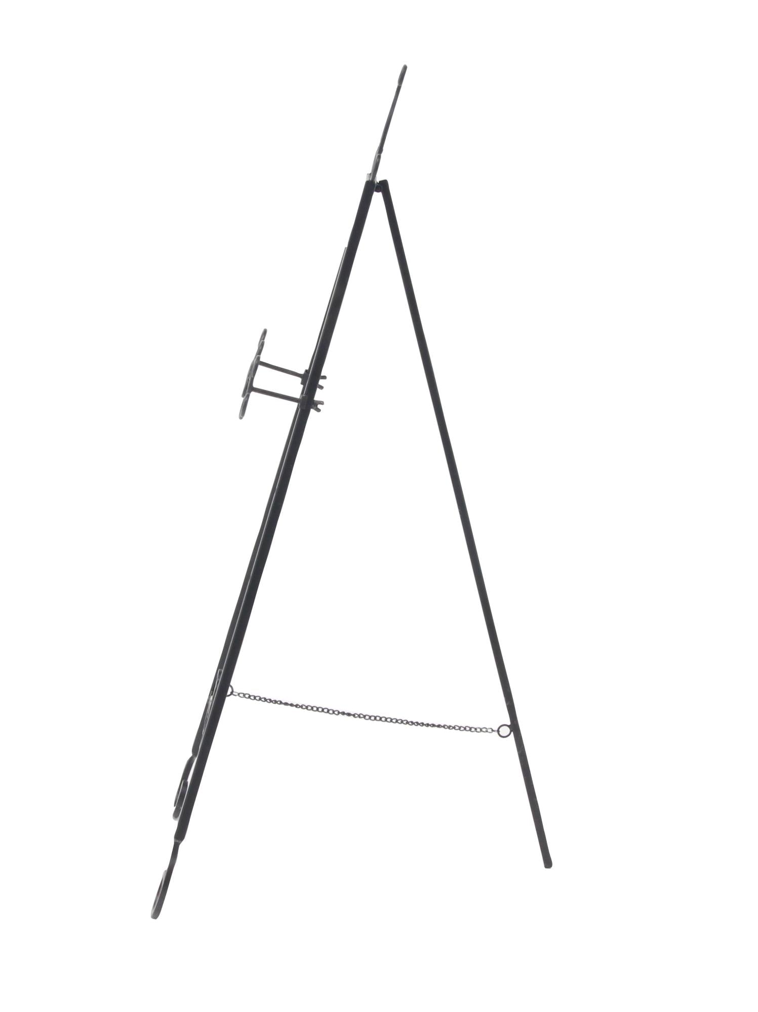 Scroll Black Metal Tall Adjustable Floor 3 Tier Display Easel