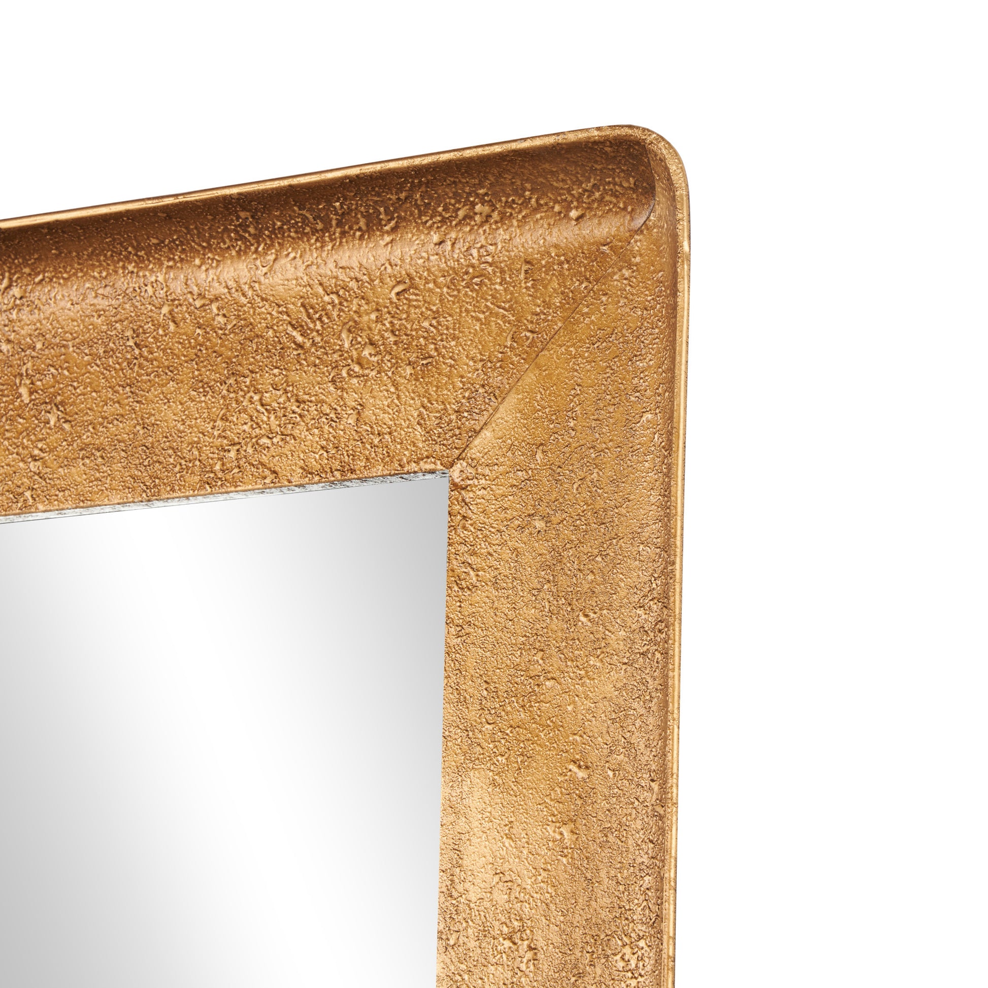 Gold Metal Room Wall Mirror with Textured Frame