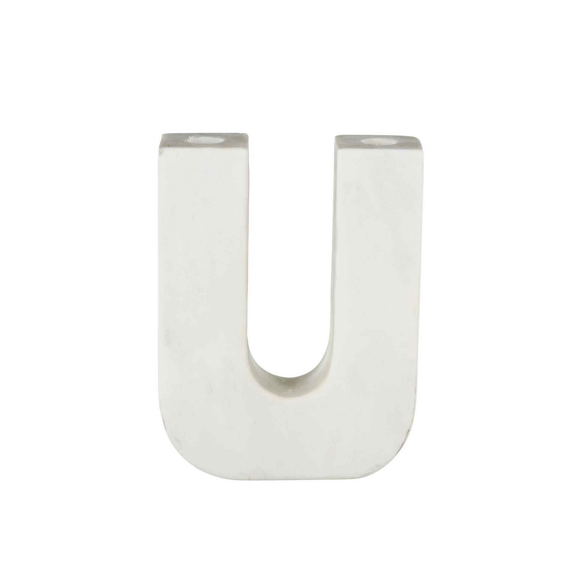 Abstract Marble U-Shaped Decorative Candle Holder 6" x 2" x 8"