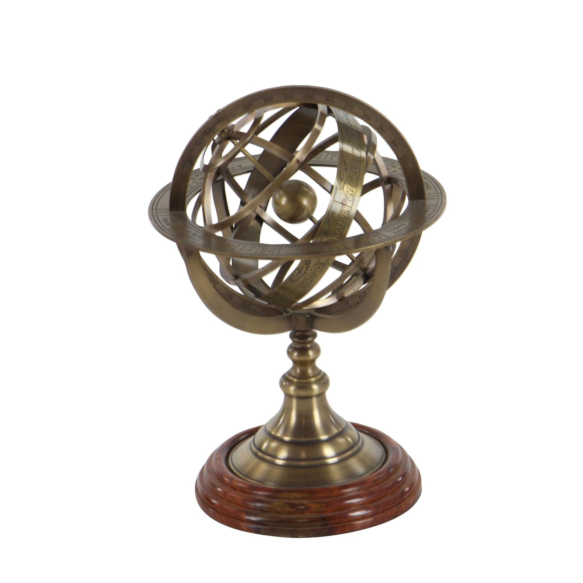 Compass Gold Brass Metal Educational/Geographic Earth Globe