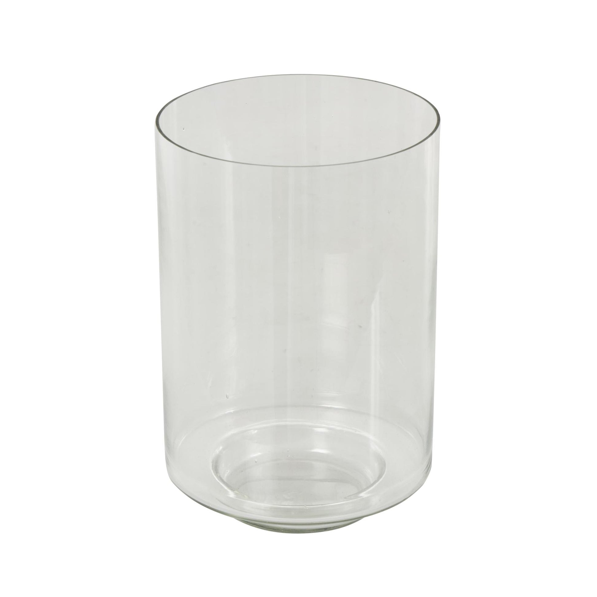 Clear Glass Wide Decorative Vase