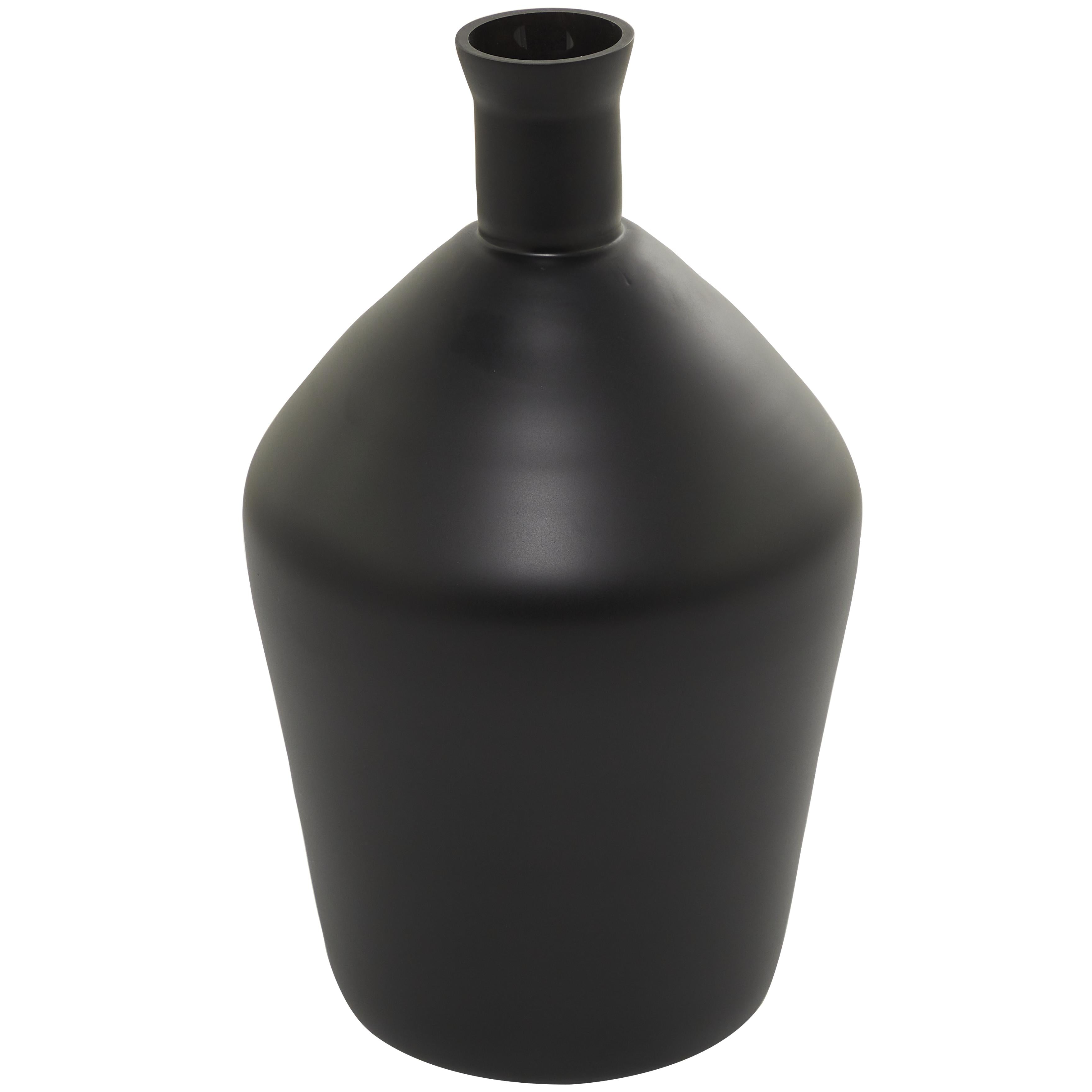 Glass Decorative Vase with Gold Rim