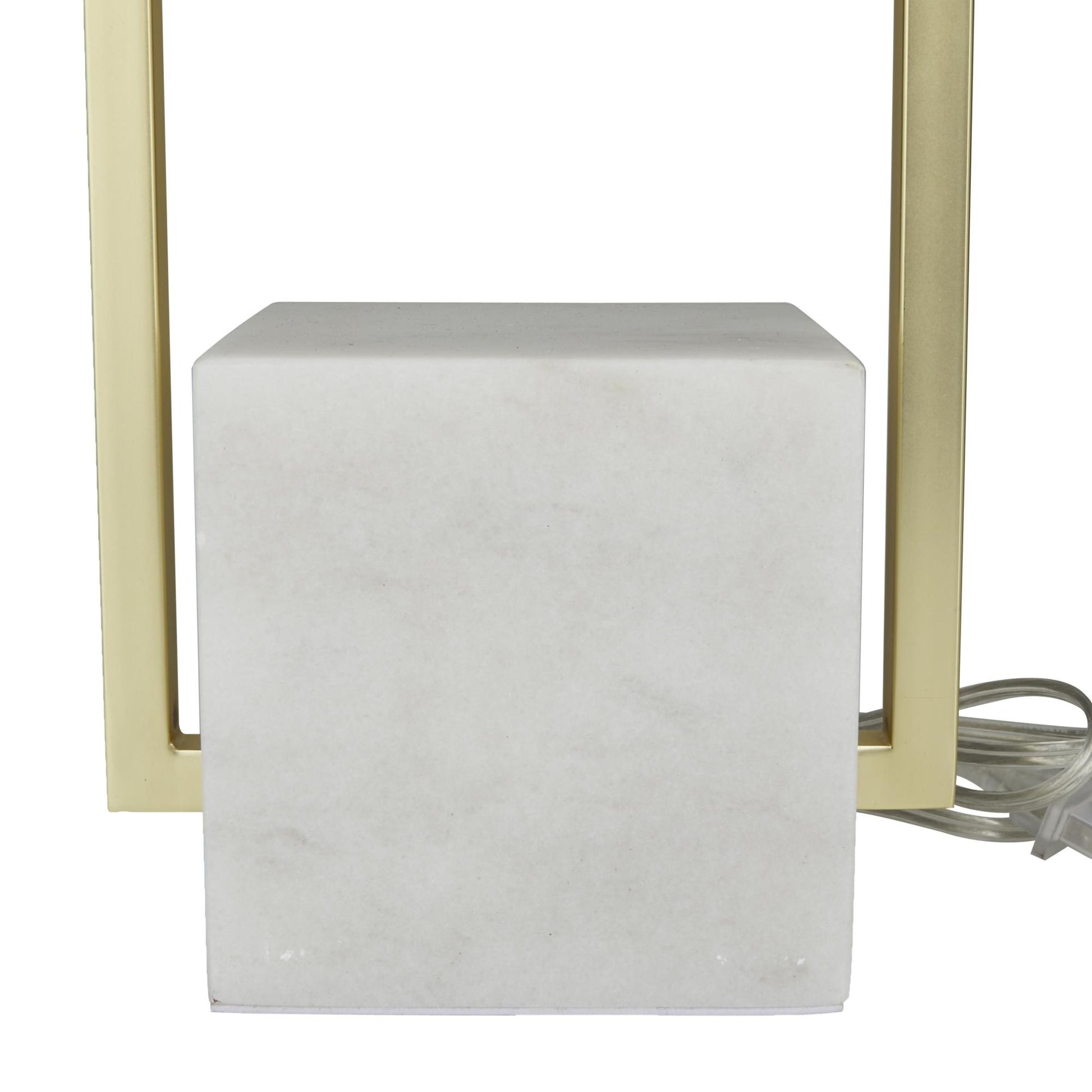 CosmoLiving by Cosmopolitan Geometric Marble Room Table Lamp with Square Shade