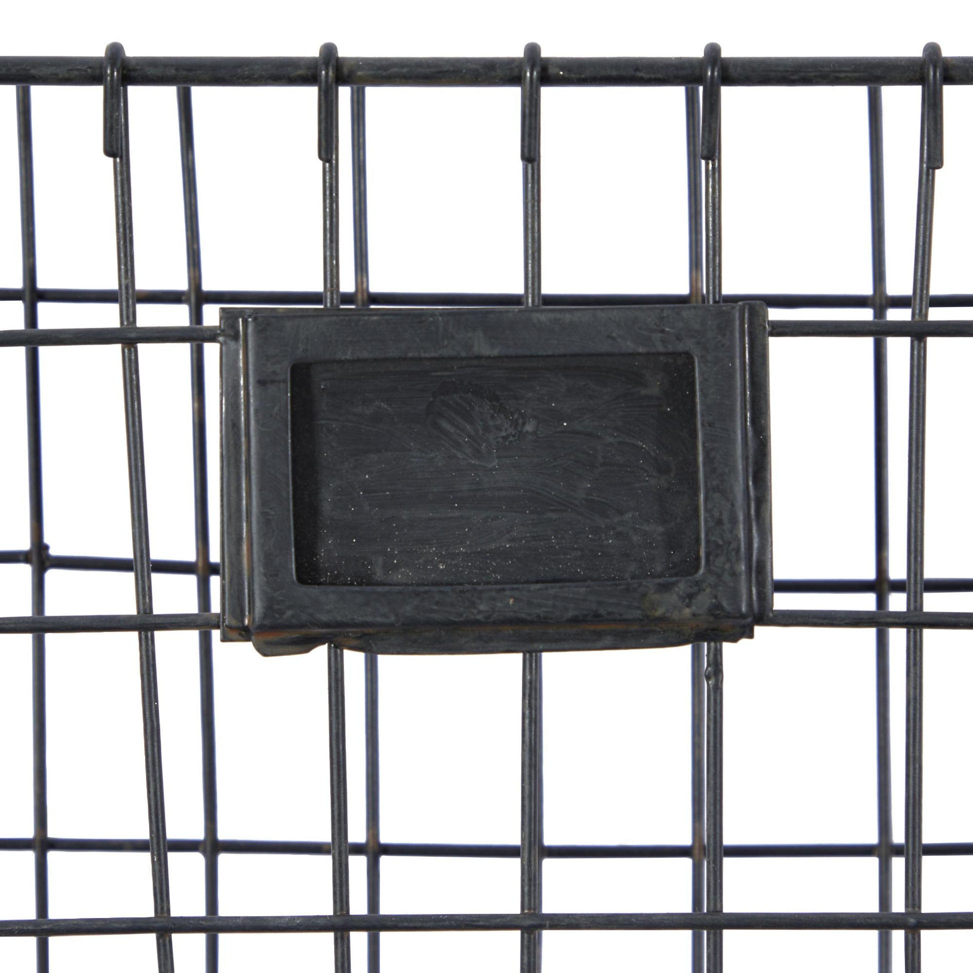 Black Metal Suspended Wire Basket 5 Slot Decorative Magazine Rack Holder with Label Slot
