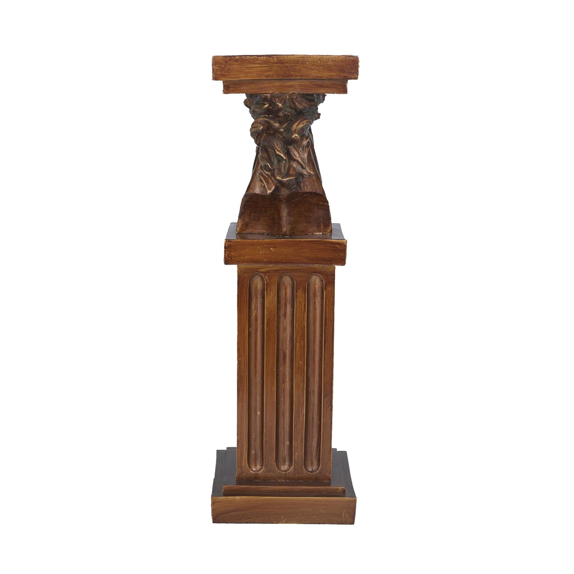 Horse Brown Polystone Side End Pedestal Table
