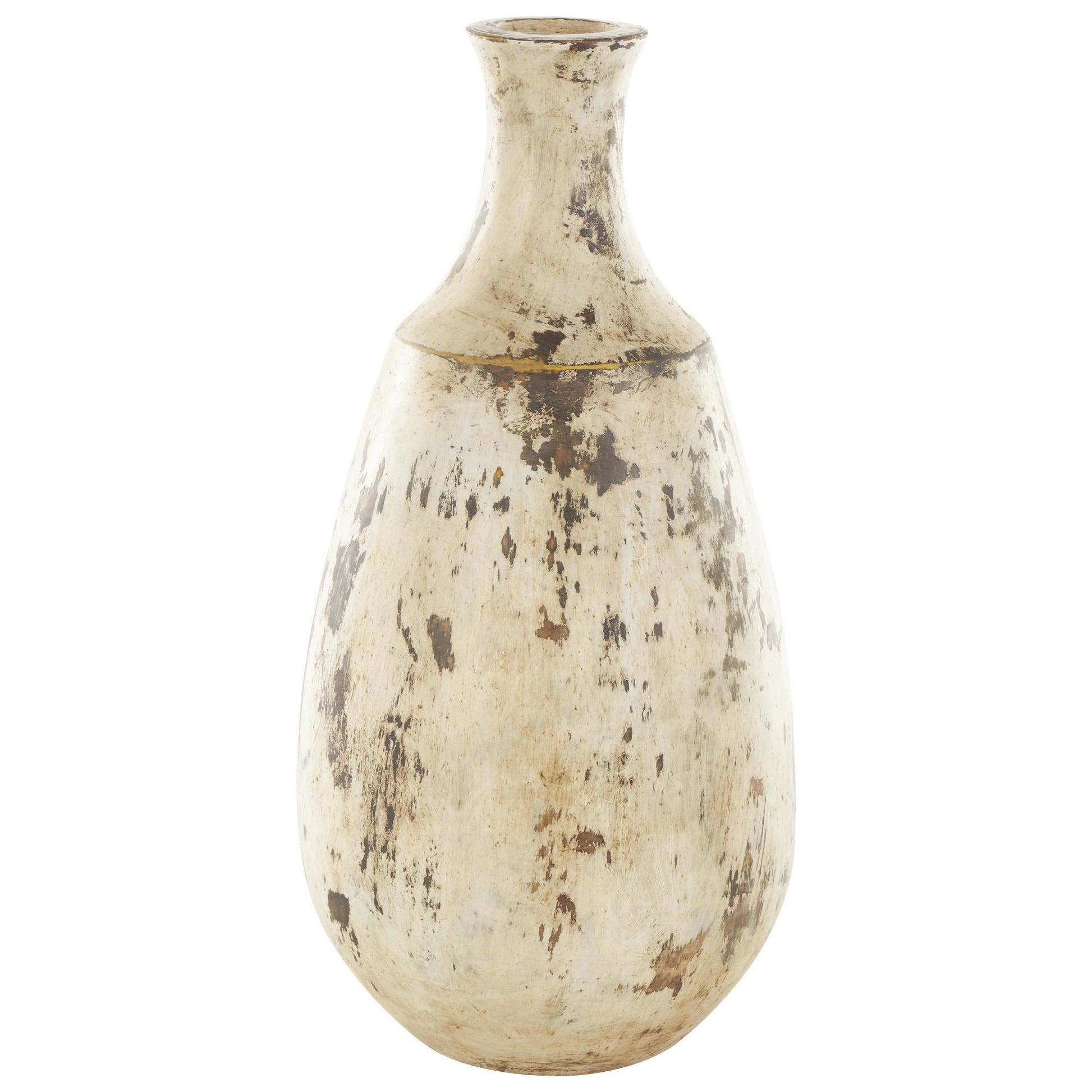 Brown Ceramic Antique Style Distressed Decorative Vase