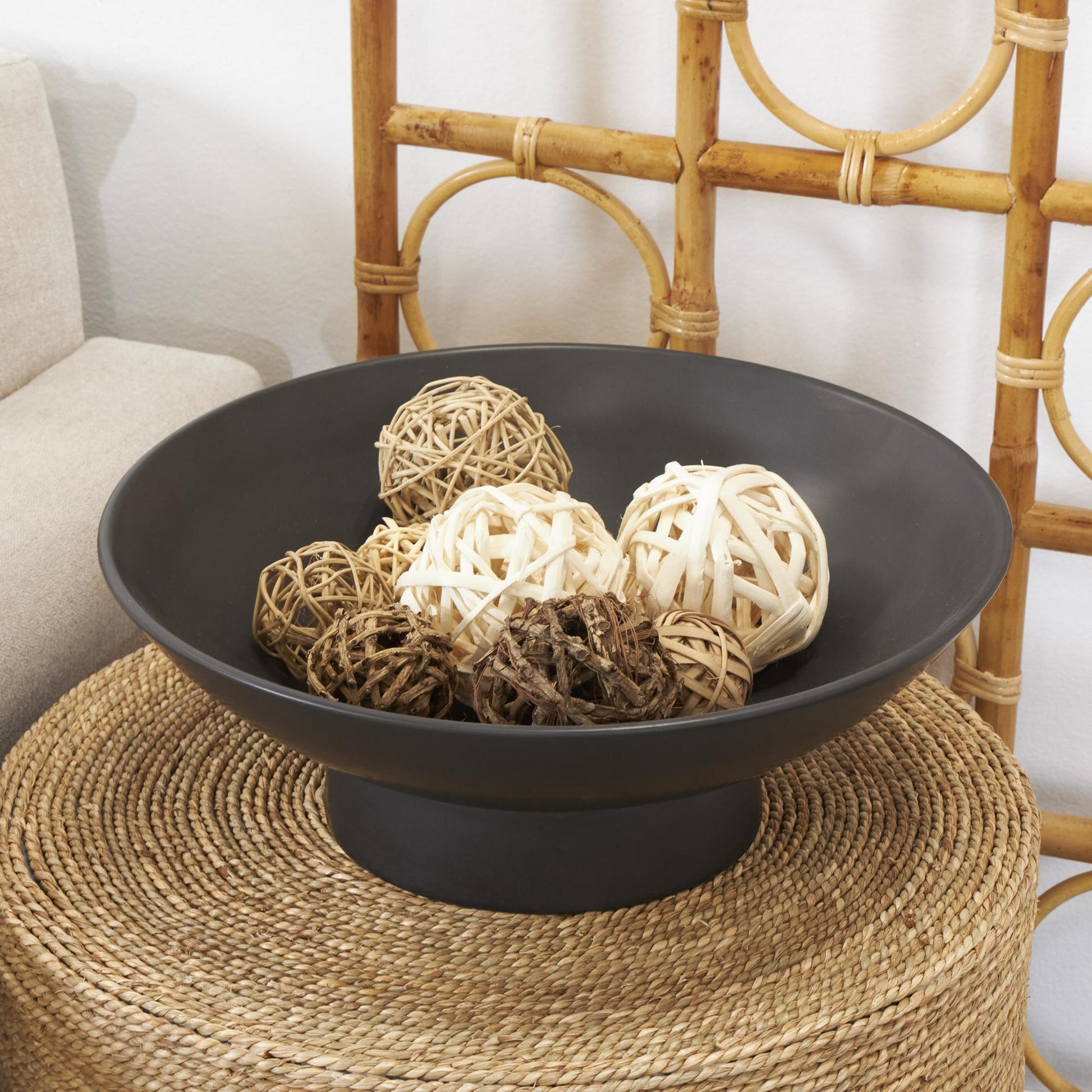 Dried Plant Handmade Decorative Orbs & Vase Filler with Fishnet Bag 10" x 8" x 7"