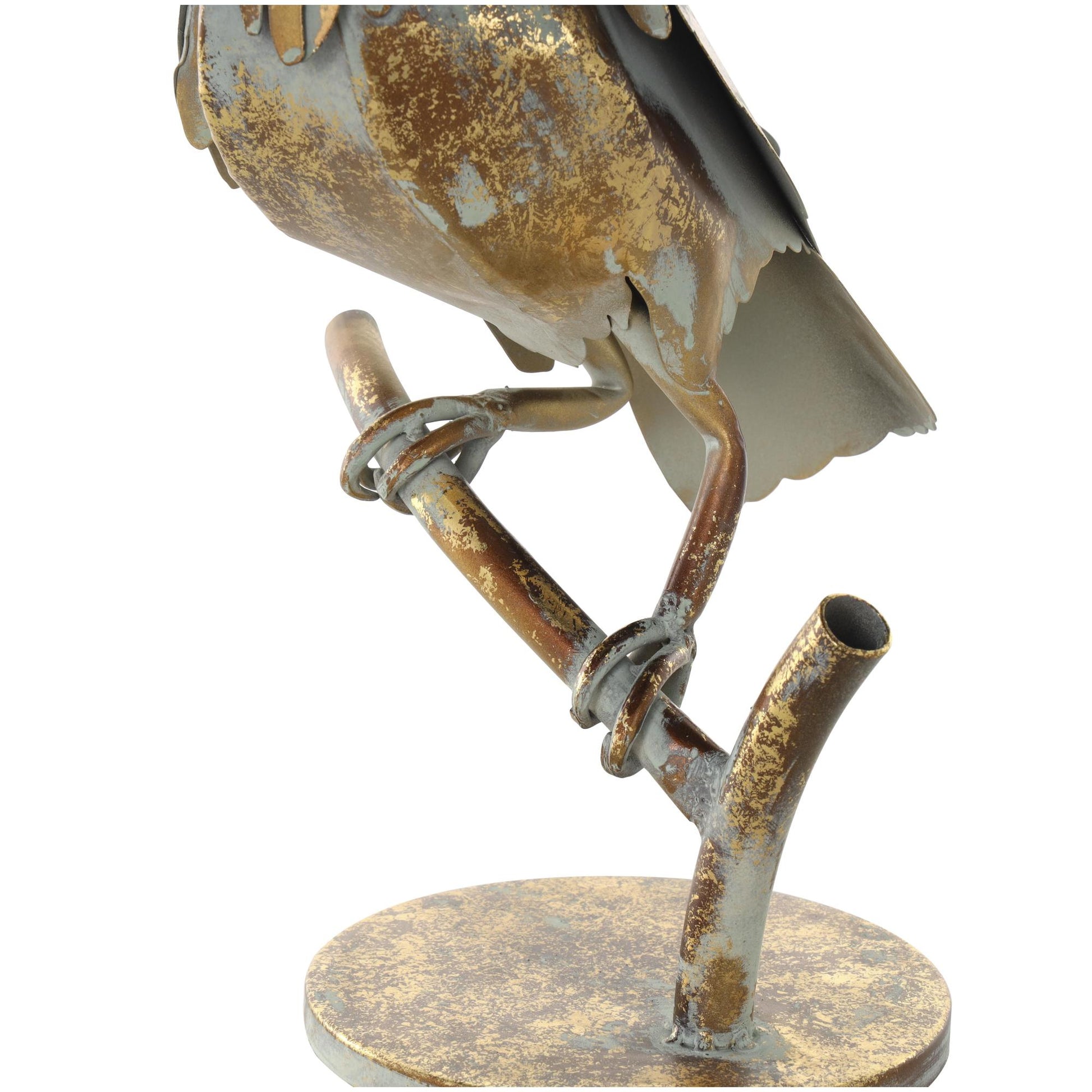 Parrot Bronze Metal Patina Decorative Garden Sculpture with Branch Base