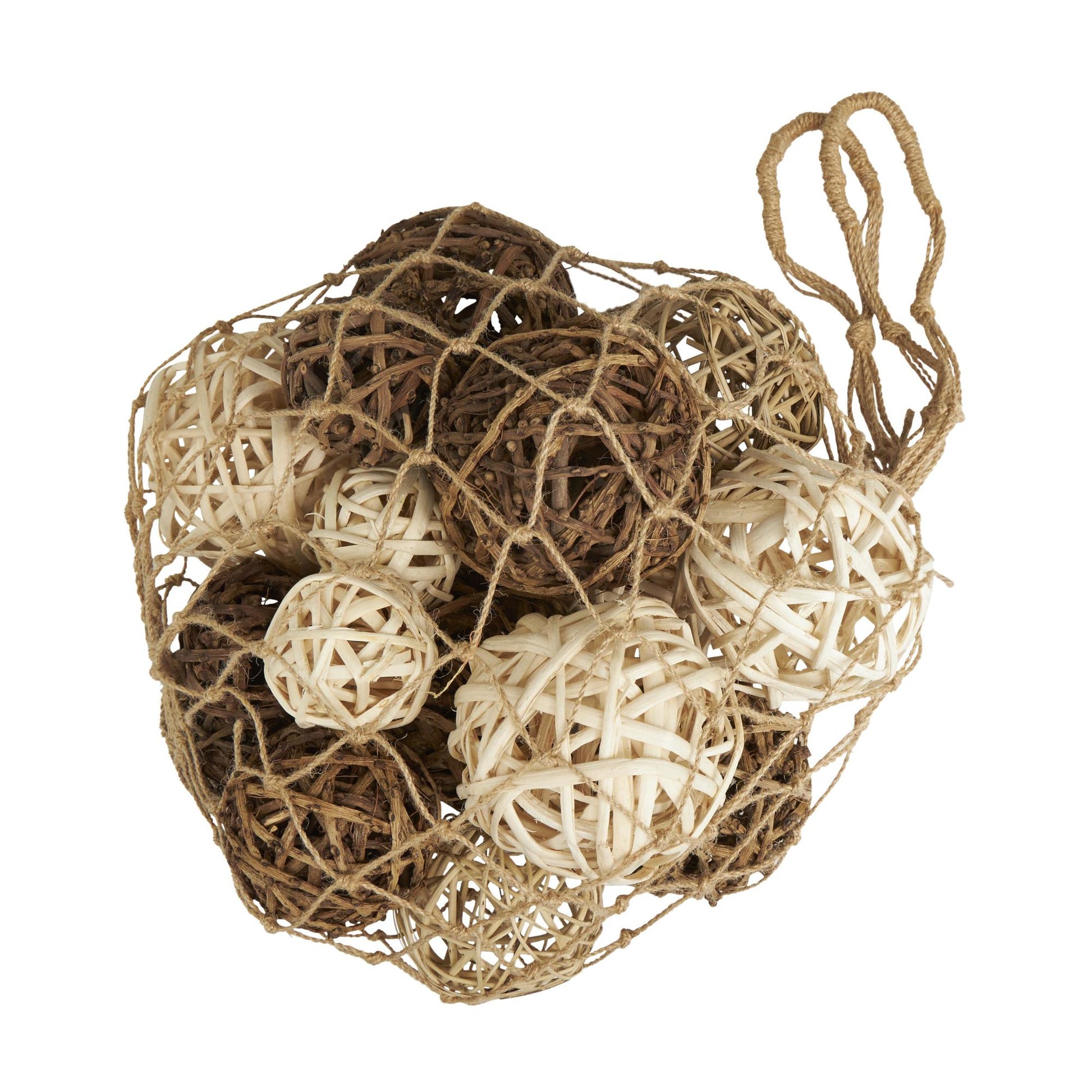Dried Plant Handmade Decorative Orbs & Vase Filler with Fishnet Bag 10" x 8" x 7"
