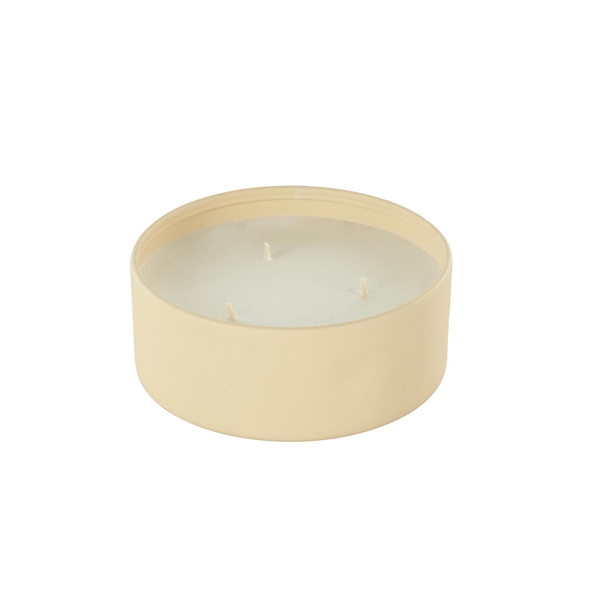Metal Tangerine Splash Scented Textured 22oz 3 Wick Decorative Candle with White Wax