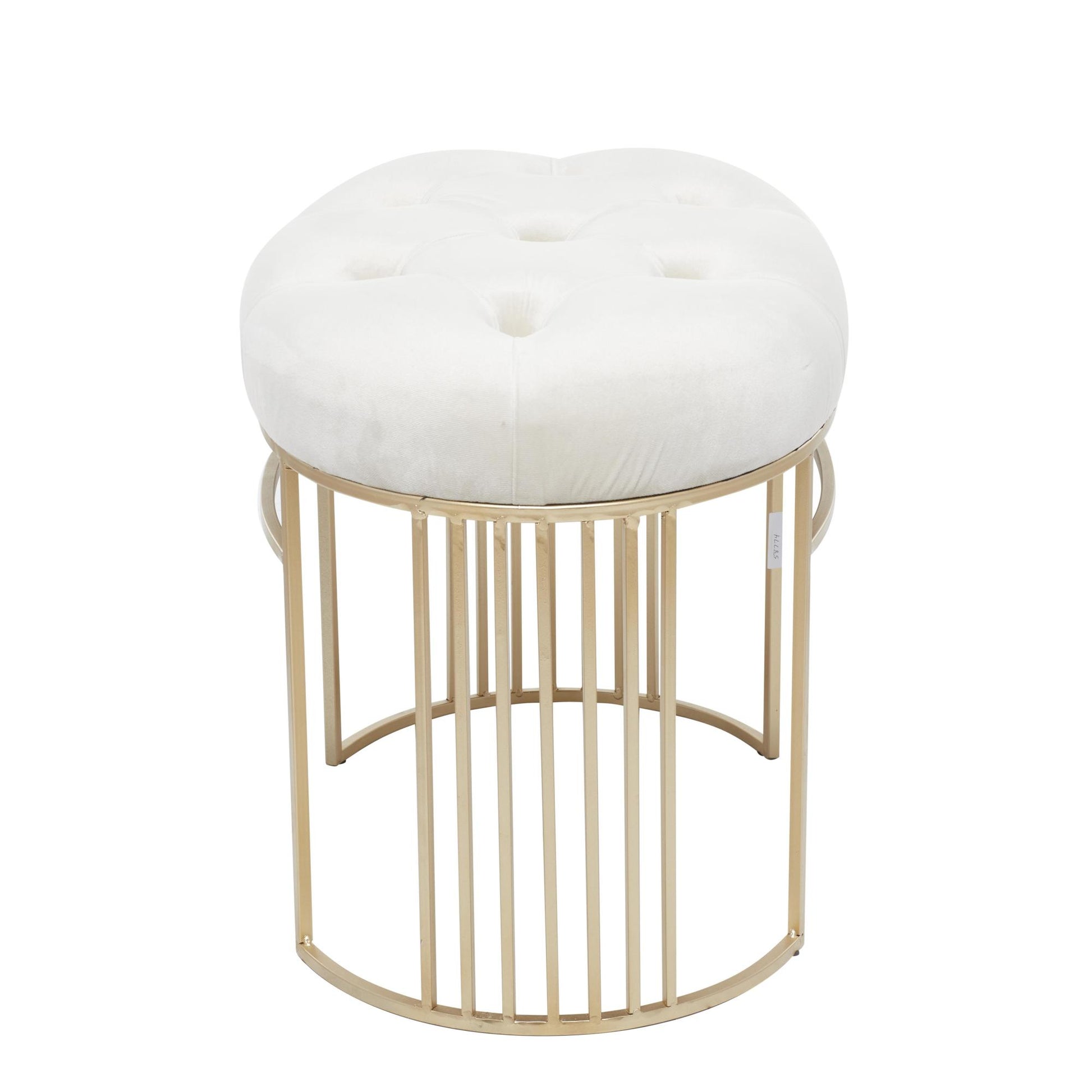 Velvet Home Bench with Gold Legs