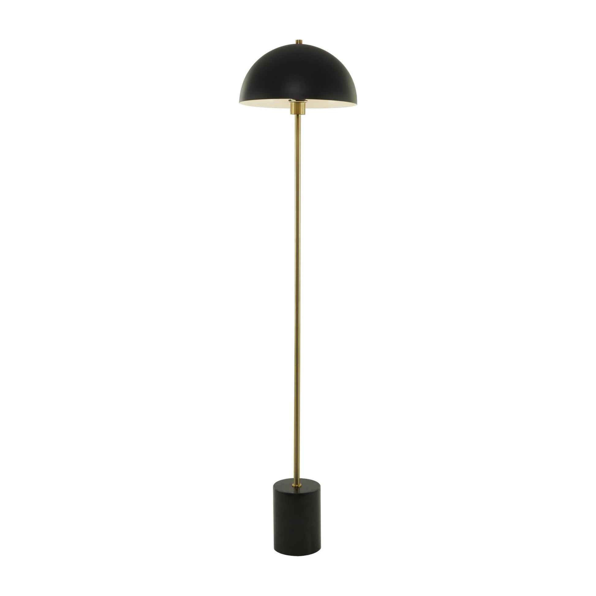 Metal Umbrella Style Room Floor Lamp with Black Marble Base