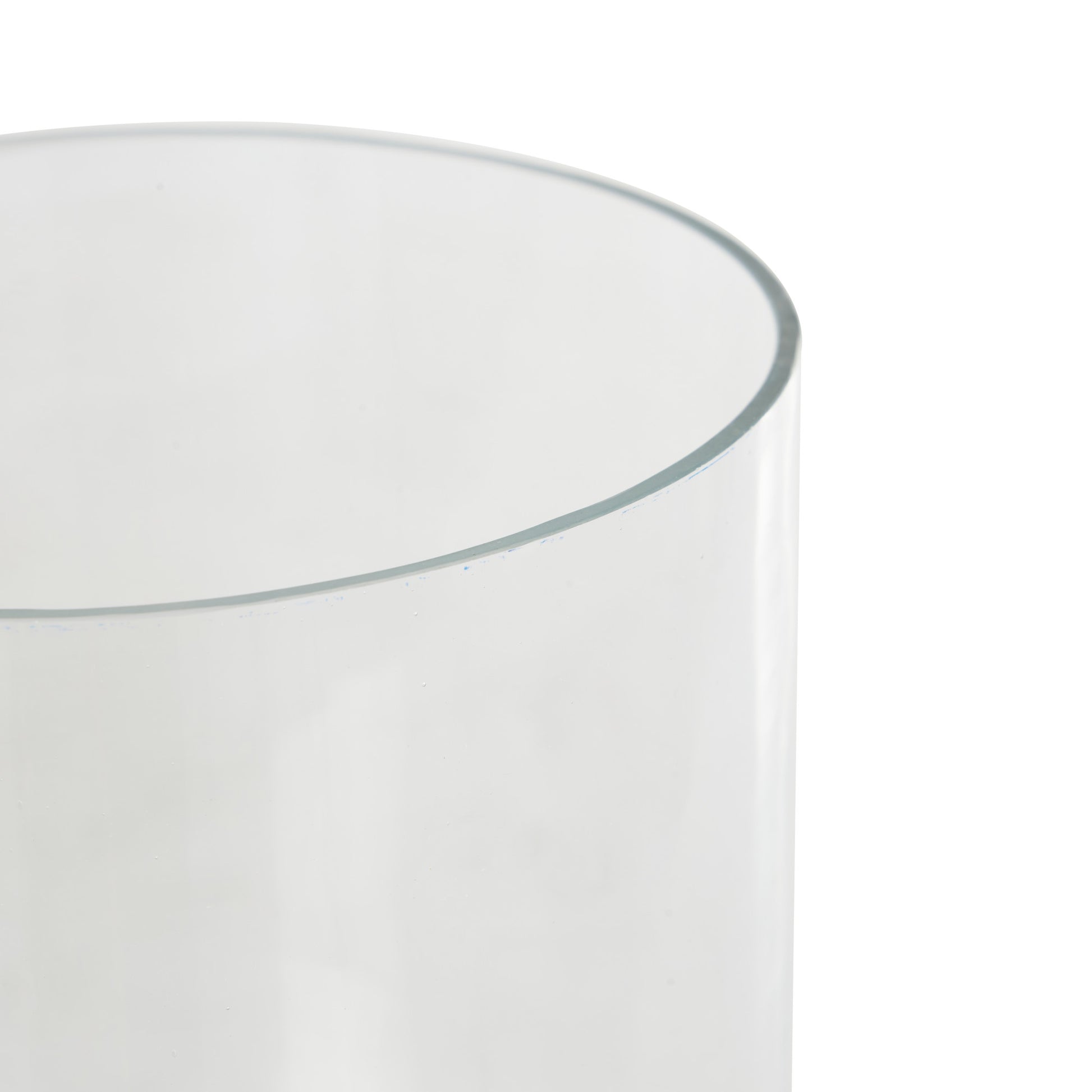 Clear Glass Wide Decorative Candle Holder with Elevated Base
