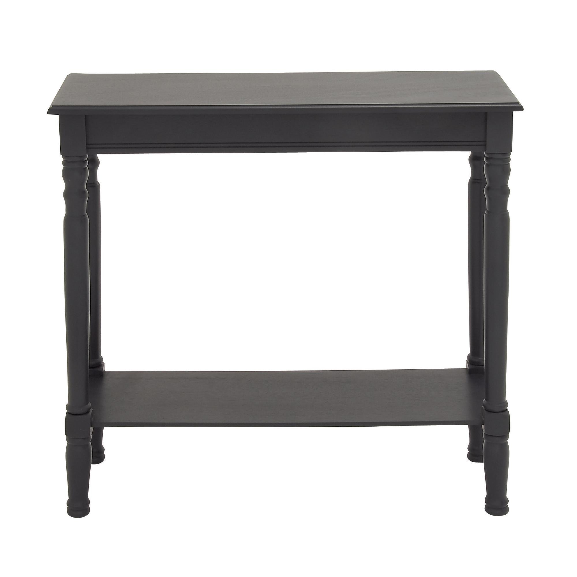 Black Wood Slim Turned Living Room Console Table