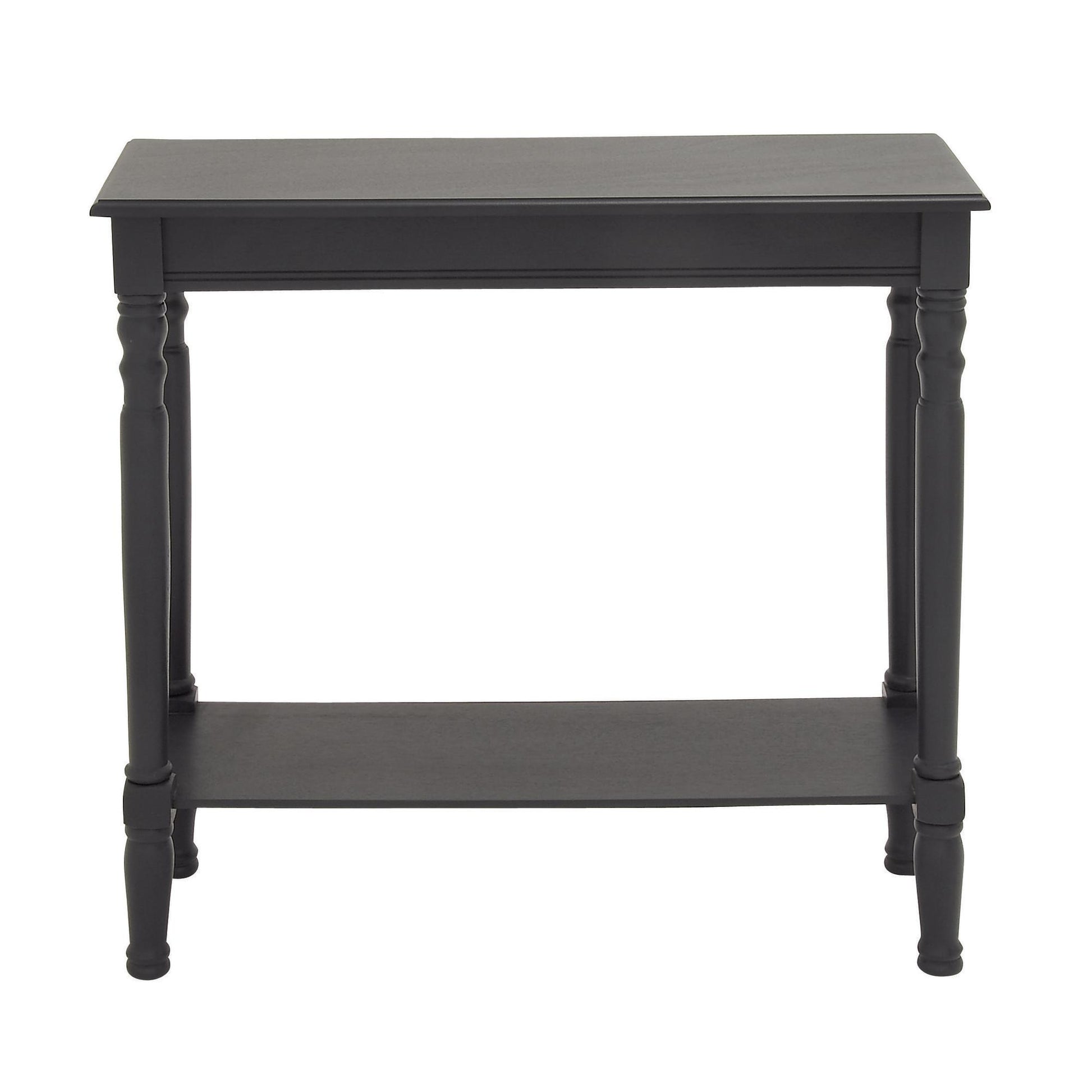 Black Wood Slim Turned Living Room Console Table