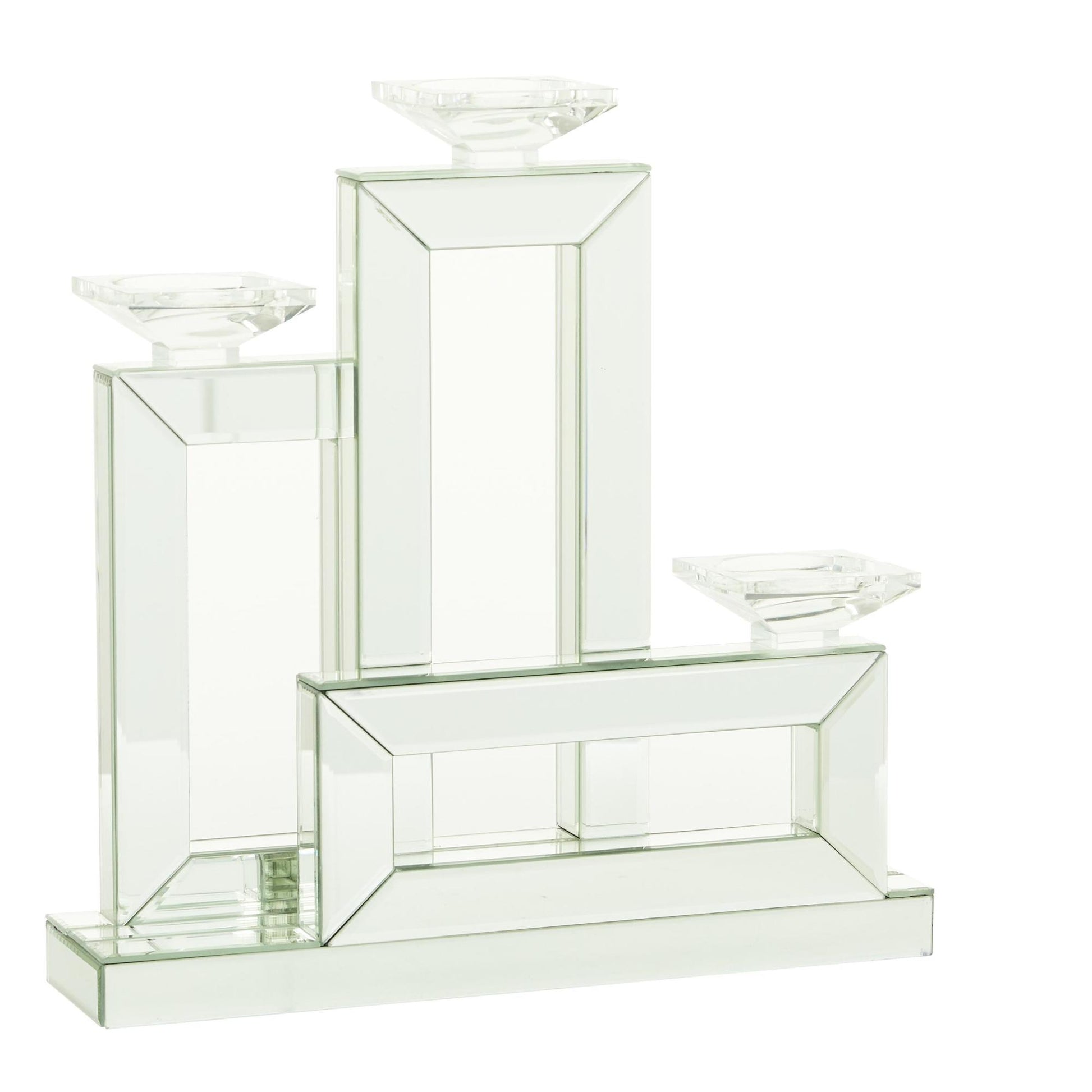 Silver Wood Decorative Candelabra