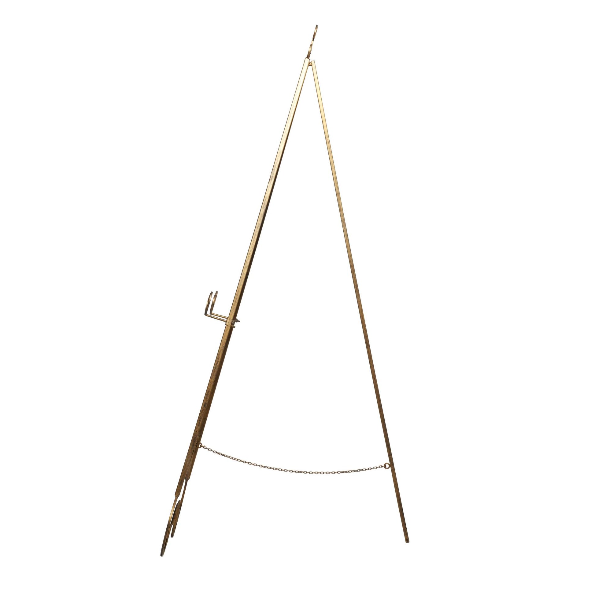 Scroll Gold Metal Tall Adjustable Floor 3 Tier Display Easel