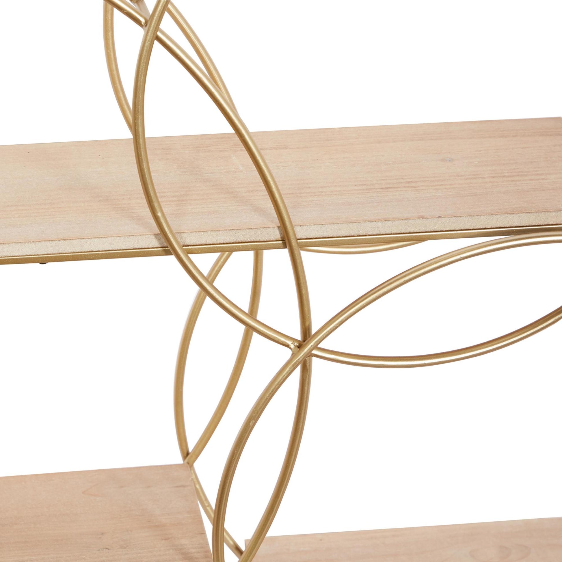 Geometric Gold Metal 3 Shelves Room Wall Shelf