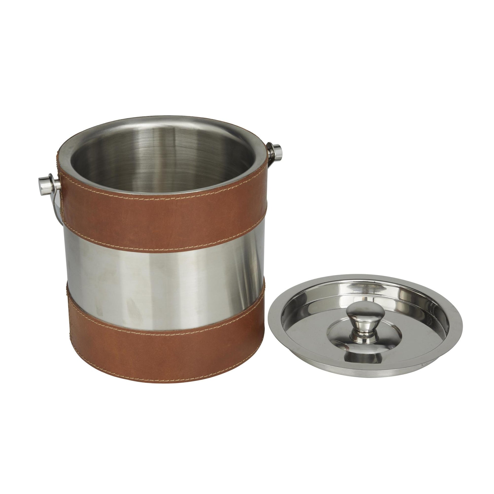 Leather Handmade Decorative Ice Bucket with Lid