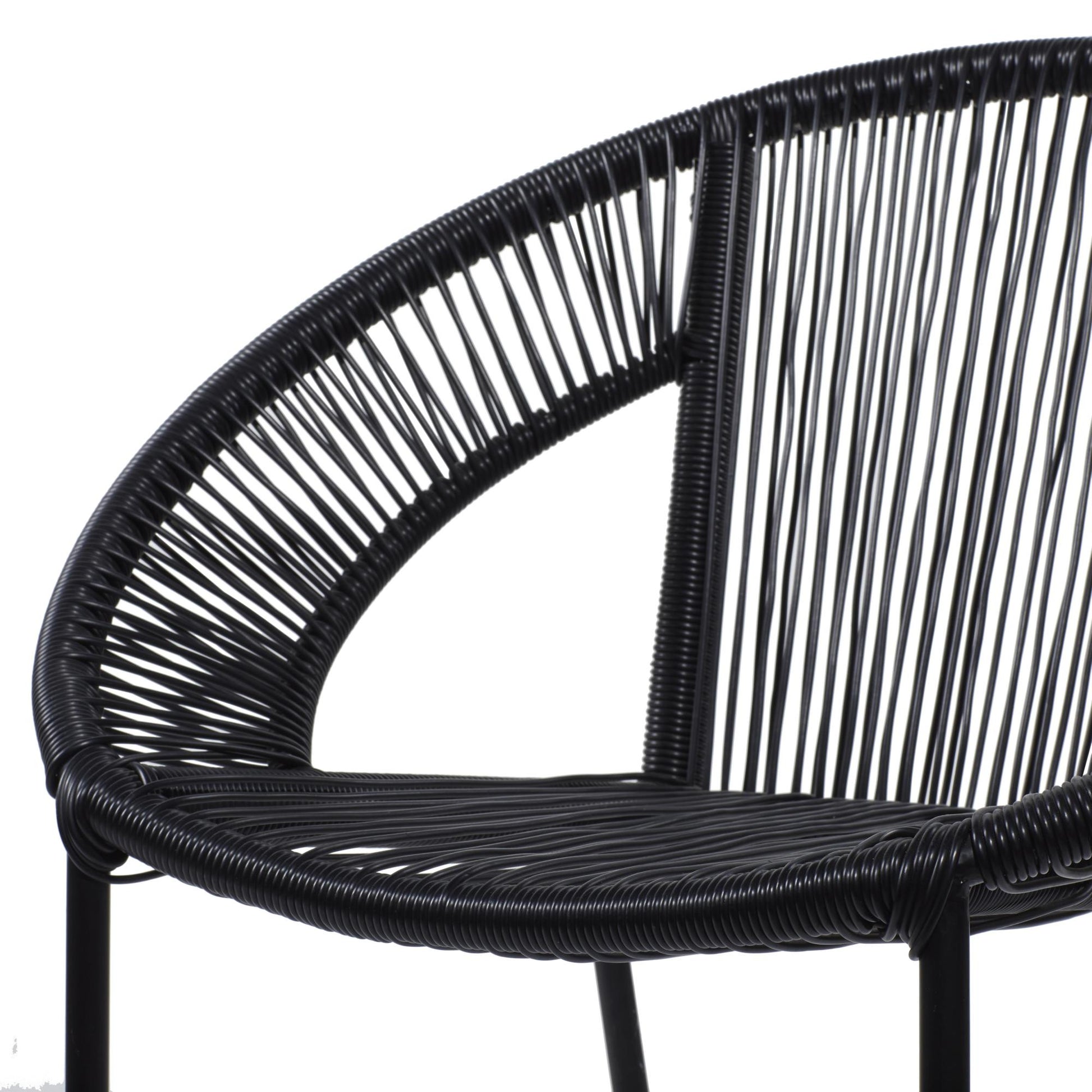 Plastic Rattan Woven Round Outdoor Chair 29" x 23" x 30"