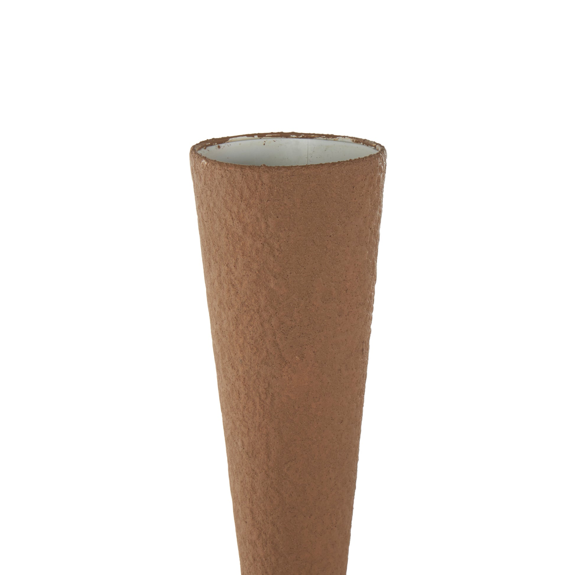 Brown Metal Art Deco Fluted Decorative Vase