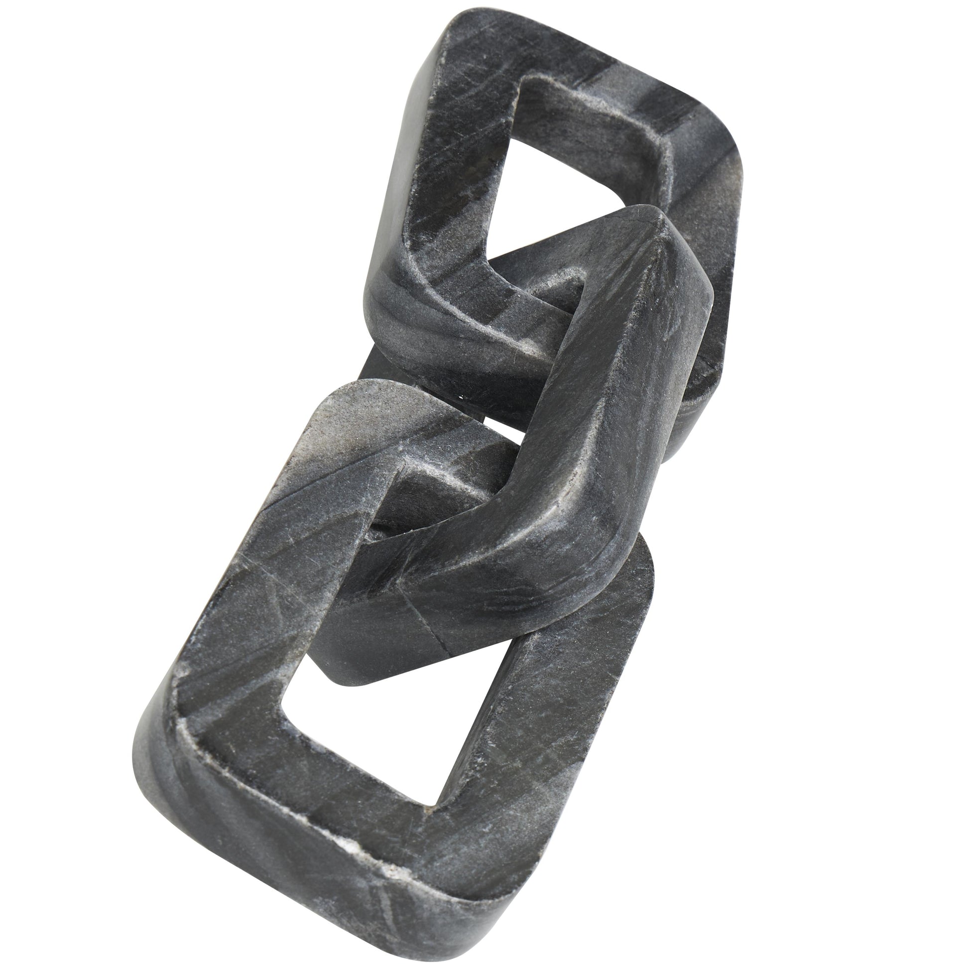 Chain Marble Handmade Rectangular 3 Link Decorative Sculpture