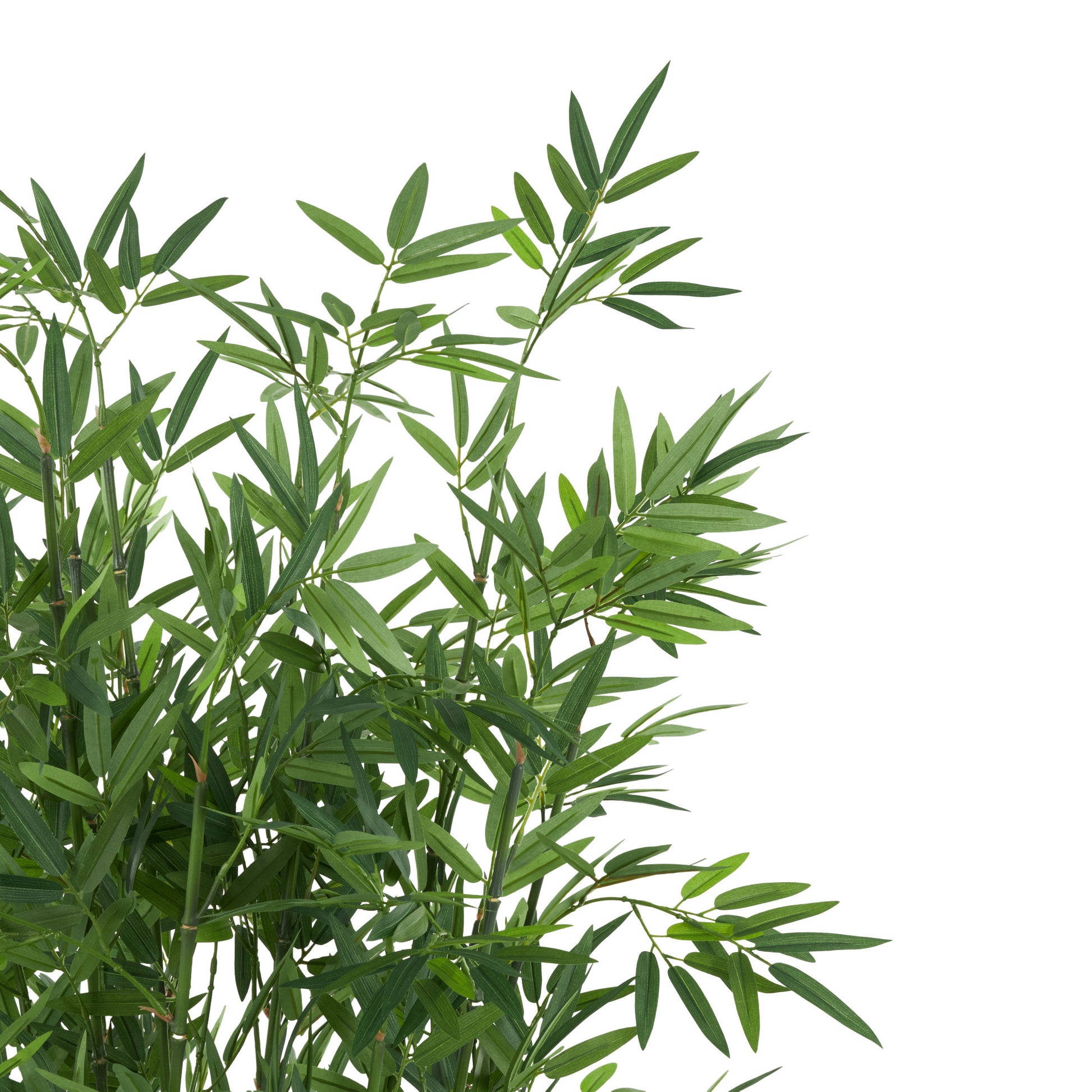 Bamboo Green Faux Foliage Indoor Outdoor Artificial Tree with Realistic Leaves and Brown Seagrass Pot