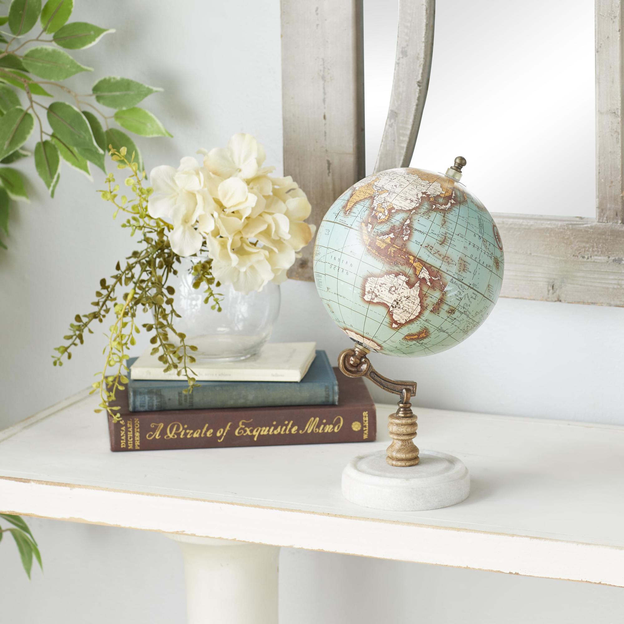 World Map Marble Educational/Geographic Earth Globe with Marble Base